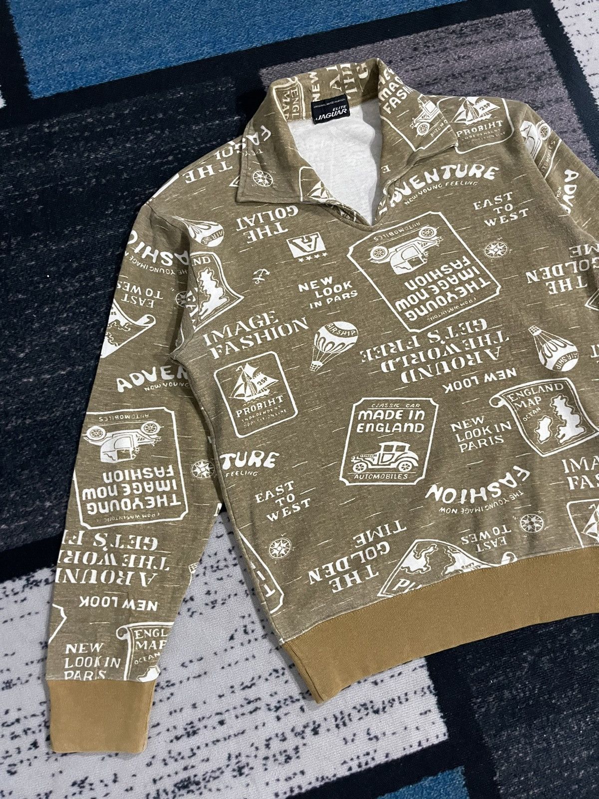 Japanese Brand × Vintage Vintage Elite Jaguar Full Print Collar Sweatshirt Size US M / EU 48-50 / 2 - 4 Thumbnail