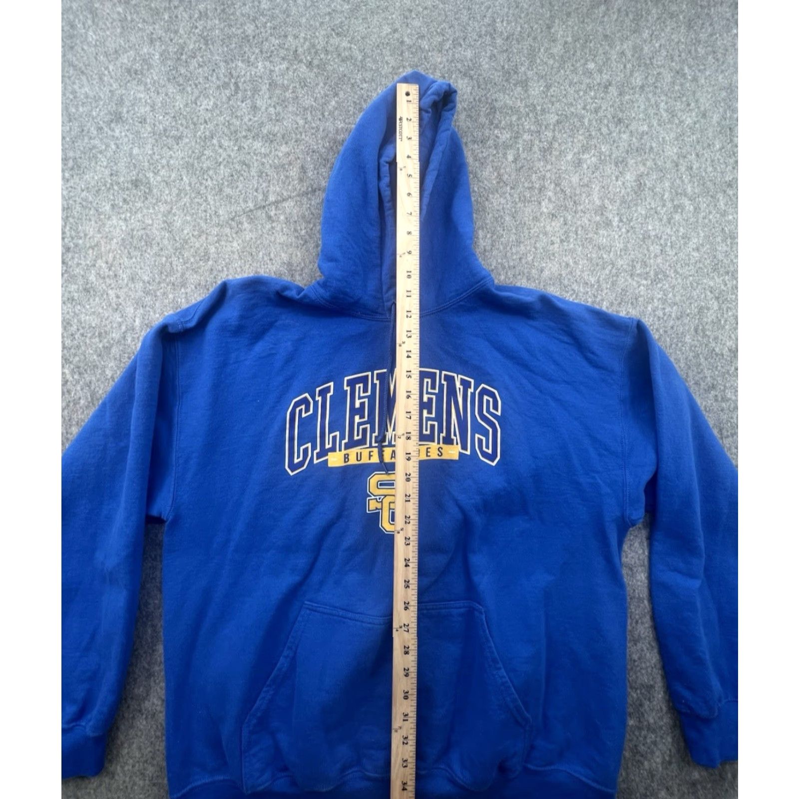 Gildan VINTAGE Clemens Buffalo Sc College Men's Blue Graphic Pullover Hoodie XL size XL? Size US XL / EU 56 / 4 - 3 Thumbnail