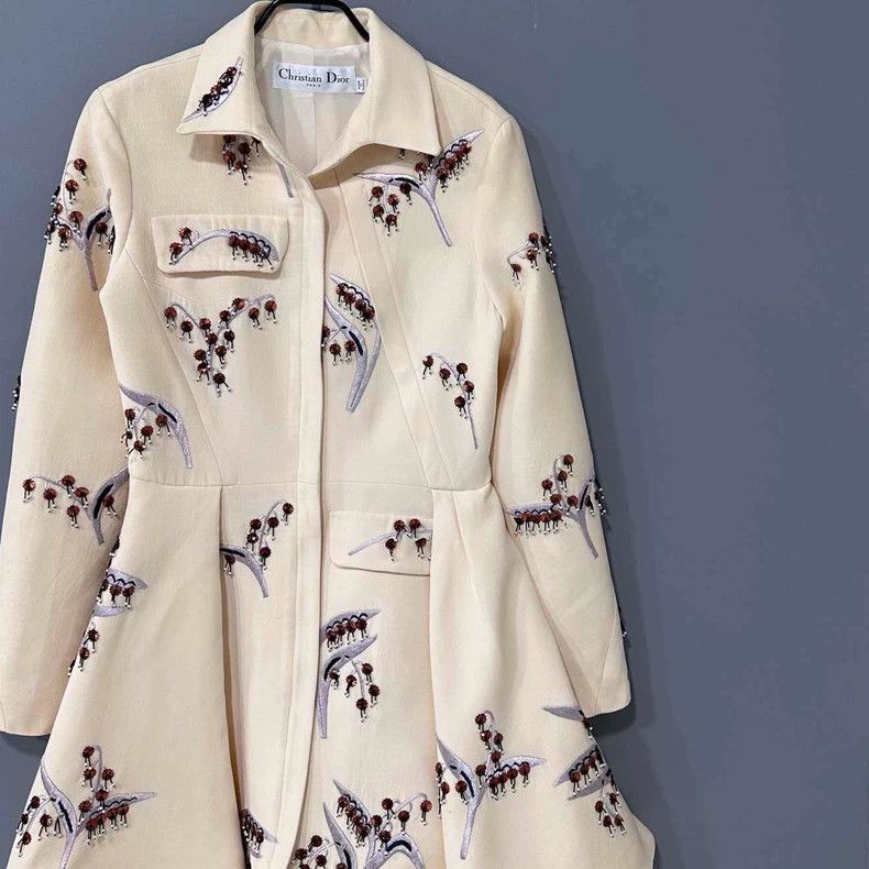Dior Embroidered Dress with Beads and Pockets-2505 Size M / US 6-8 / IT 42-44 - 2 Thumbnail