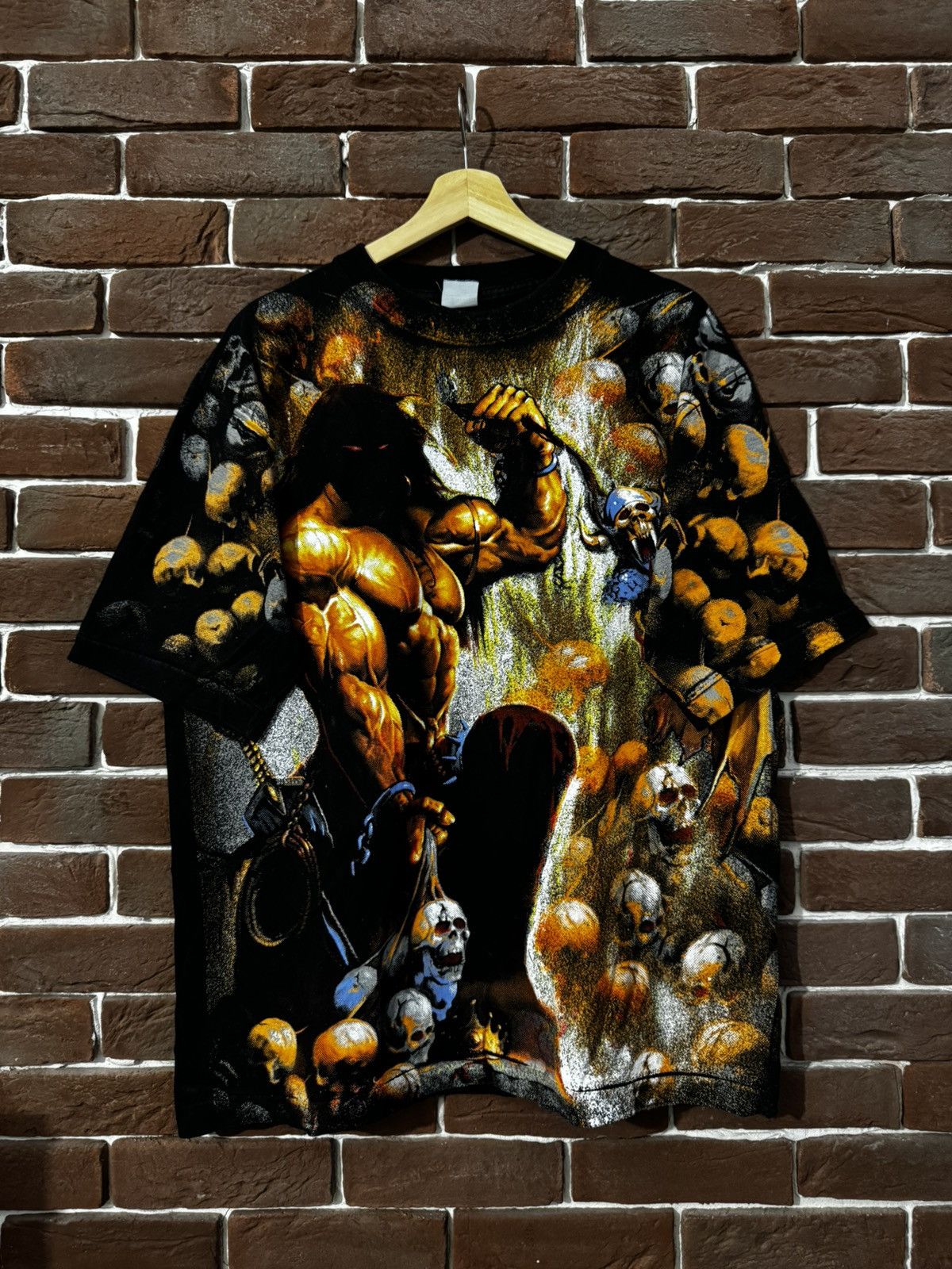 Band Tees RARE VINTAGE MANOWAR 1994 SKULL METAL T-SHIRT BAND GRAIL Size US XL / EU 56 / 4 - 1 Thumbnail
