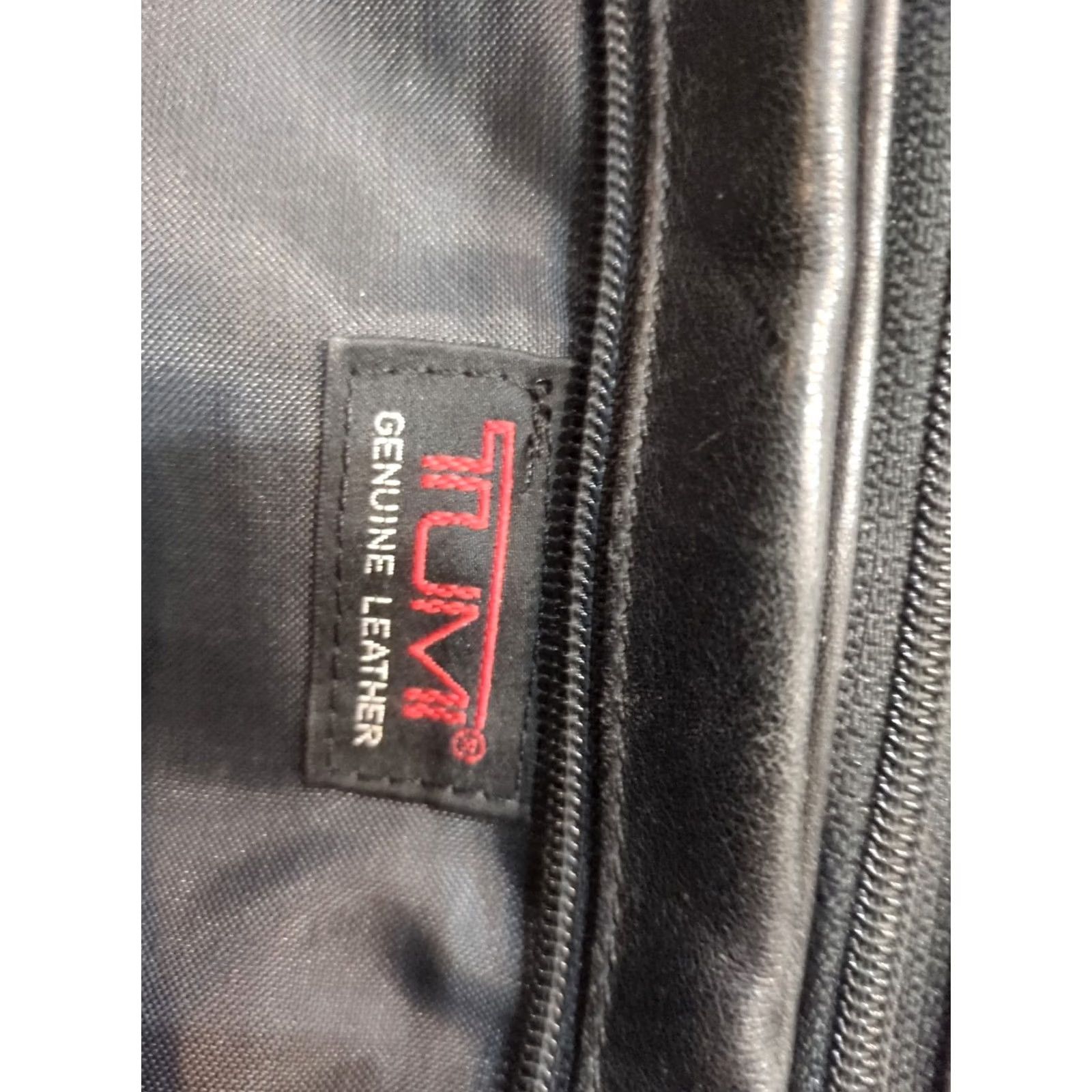 Tumi Tumi Alpha Bravo Leather Briefcase Laptop Bag Black Handles Zippers Expandable Mens Medium Bag, Laptop Case, Business, Black, Leather, Nylon Size ONE SIZE - 6 Thumbnail
