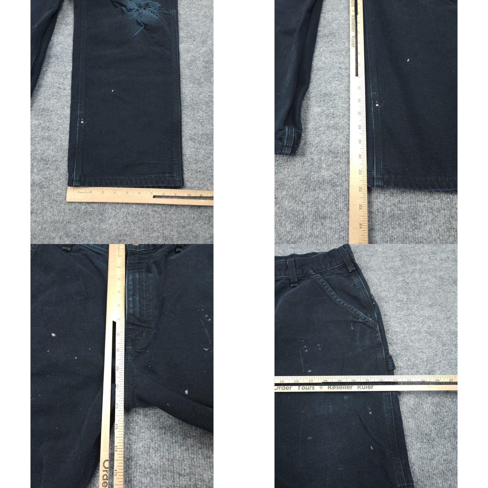 Carhartt VINTAGE Carhartt Carpenter Jeans Mens 34 x 32 Paint Distress Hole Workwear Denim Cotton Straight 34 in Inseam 32 in Black Mens Size US 34 / EU 50 - 8 Thumbnail