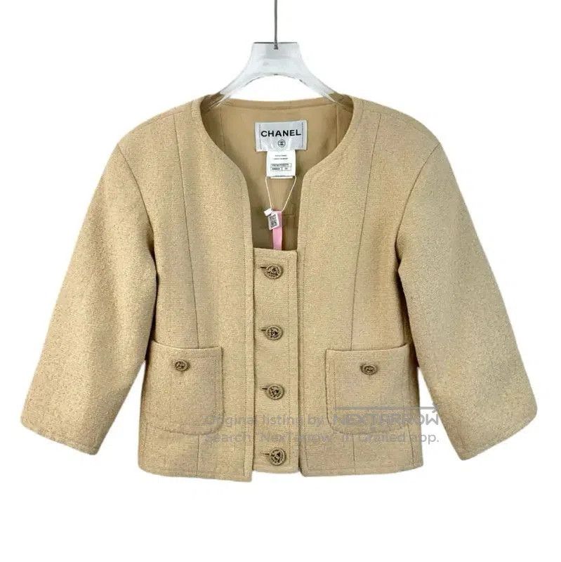 Chanel Chanel Beige Women's Jacket Size XXS . Size XXS / US 00 / IT 34 - 1 Thumbnail