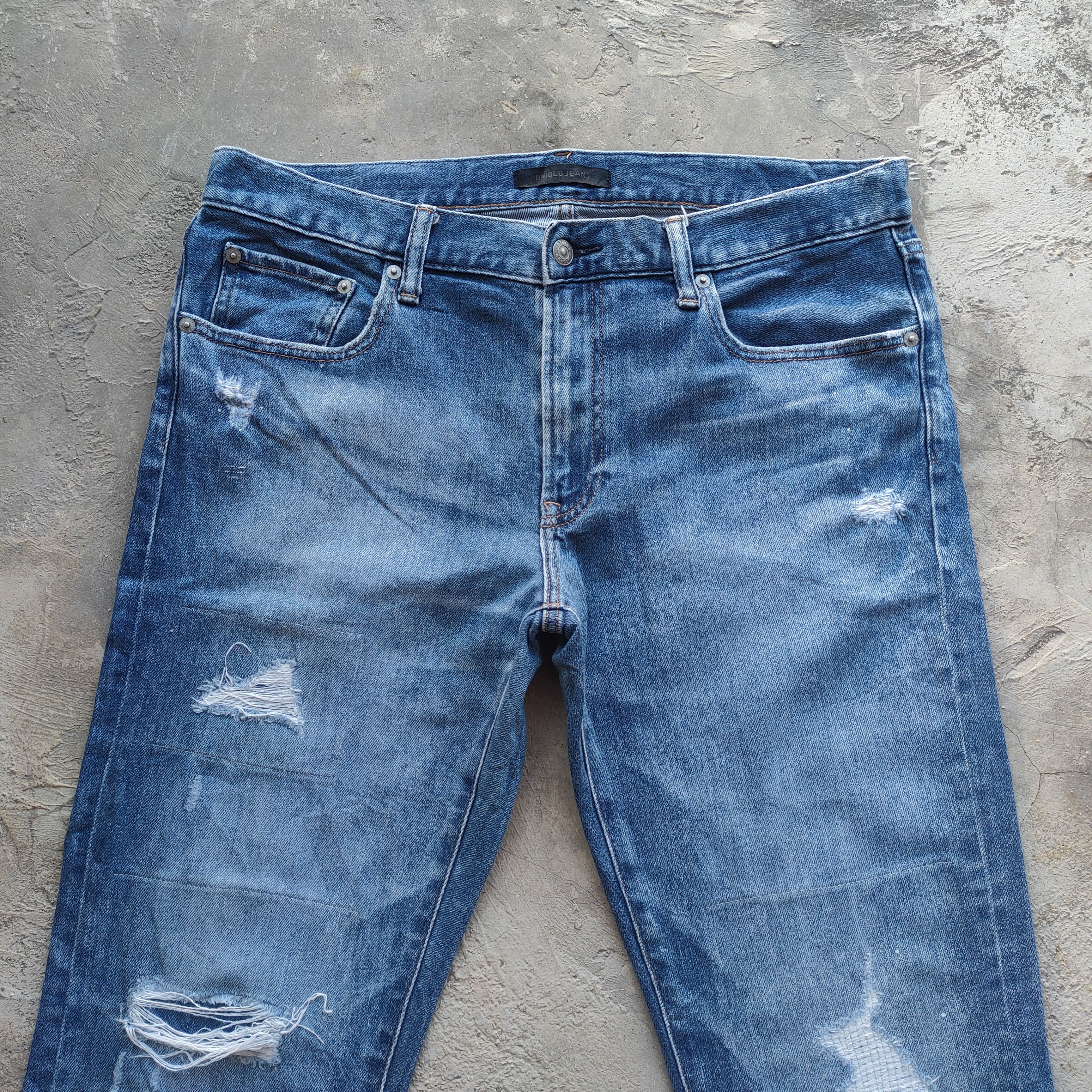 Japanese Brand W35 VINTAGE JAPANESE DISTRESSED FADED JEANS PANTS Size US 35 - 3 Thumbnail