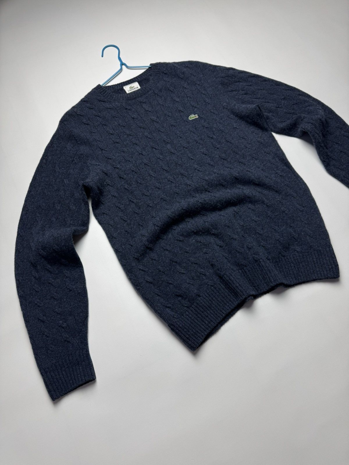 Lacoste Lacoste Cable Knit Wool Sweater Size US L / EU 52-54 / 3 - 2 Thumbnail