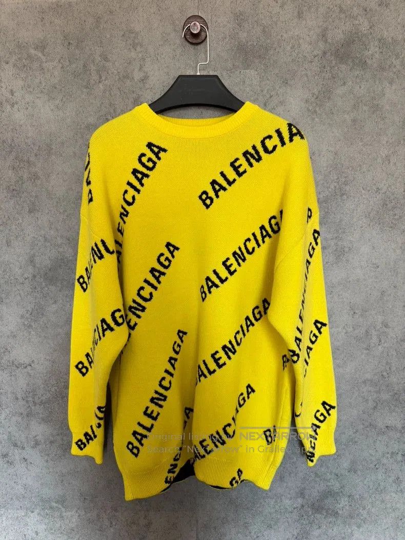 Balenciaga Balenciaga Yellow Logo Print Sweater. Size US S / EU 44-46 / 1 - 1 Thumbnail