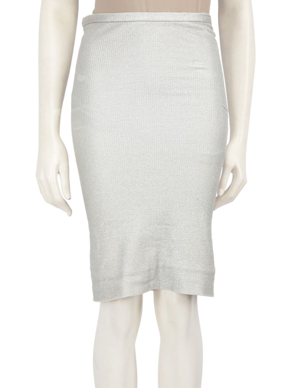 Diane von Furstenberg Silver Bodycon Knee Length Skirt Size 25" / US 0 / IT 36 - 1 Thumbnail