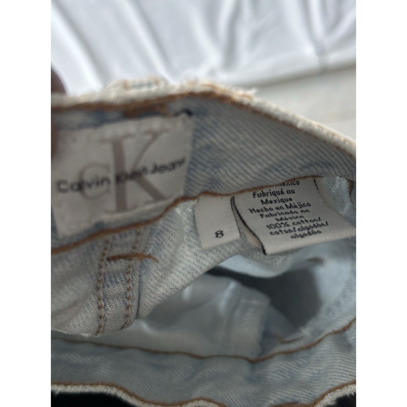 Calvin Klein Calvin Klein Jeans W 8 Blue Denim Distressed Straight Leg Size 30" / US 8 / IT 44 - 9 Thumbnail
