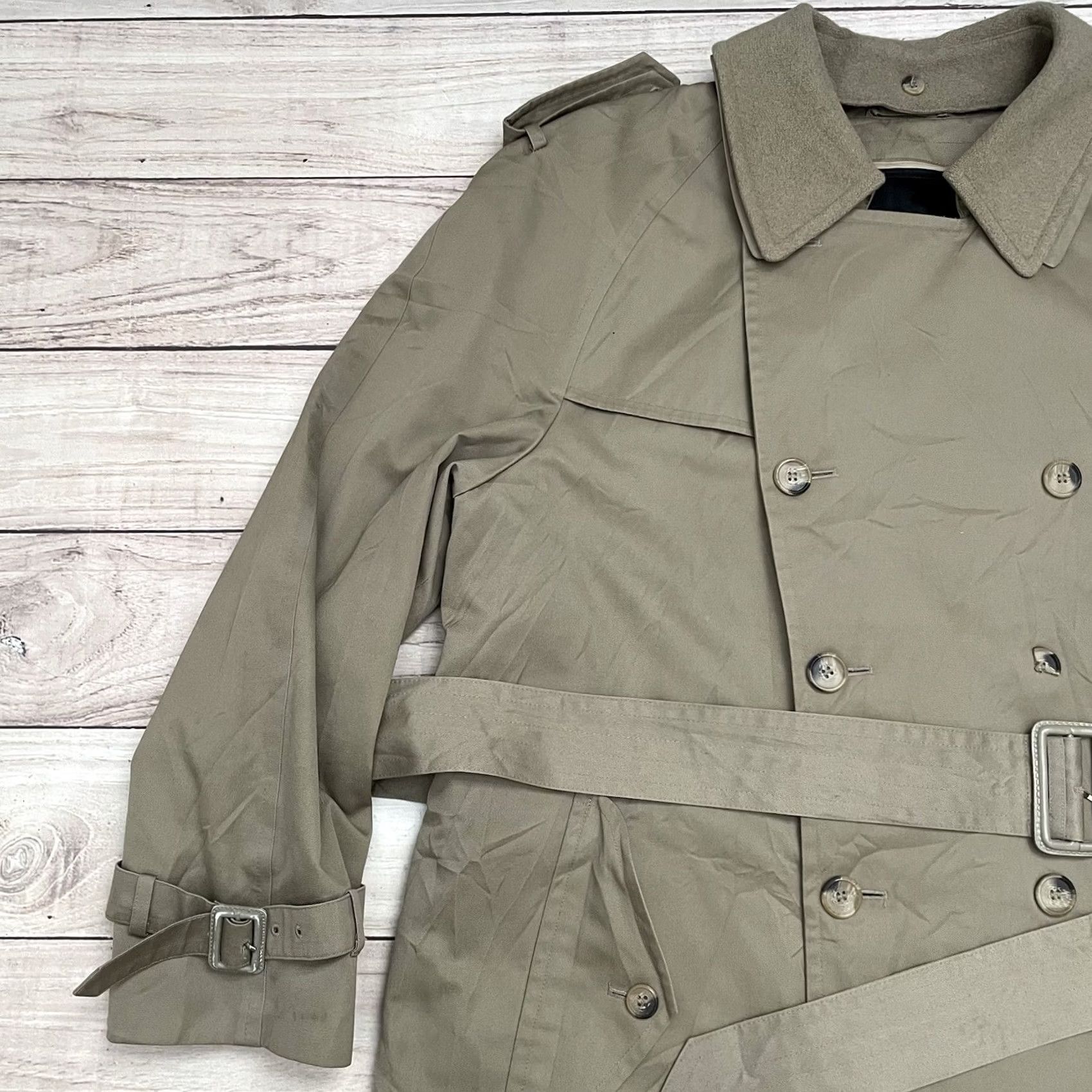 Vintage VINTAGE London Club Coat Trench Long Beige Men 44 Lined Nylon Canvas Button Zip? No Zip Size US S / EU 44-46 / 1 - 3 Thumbnail