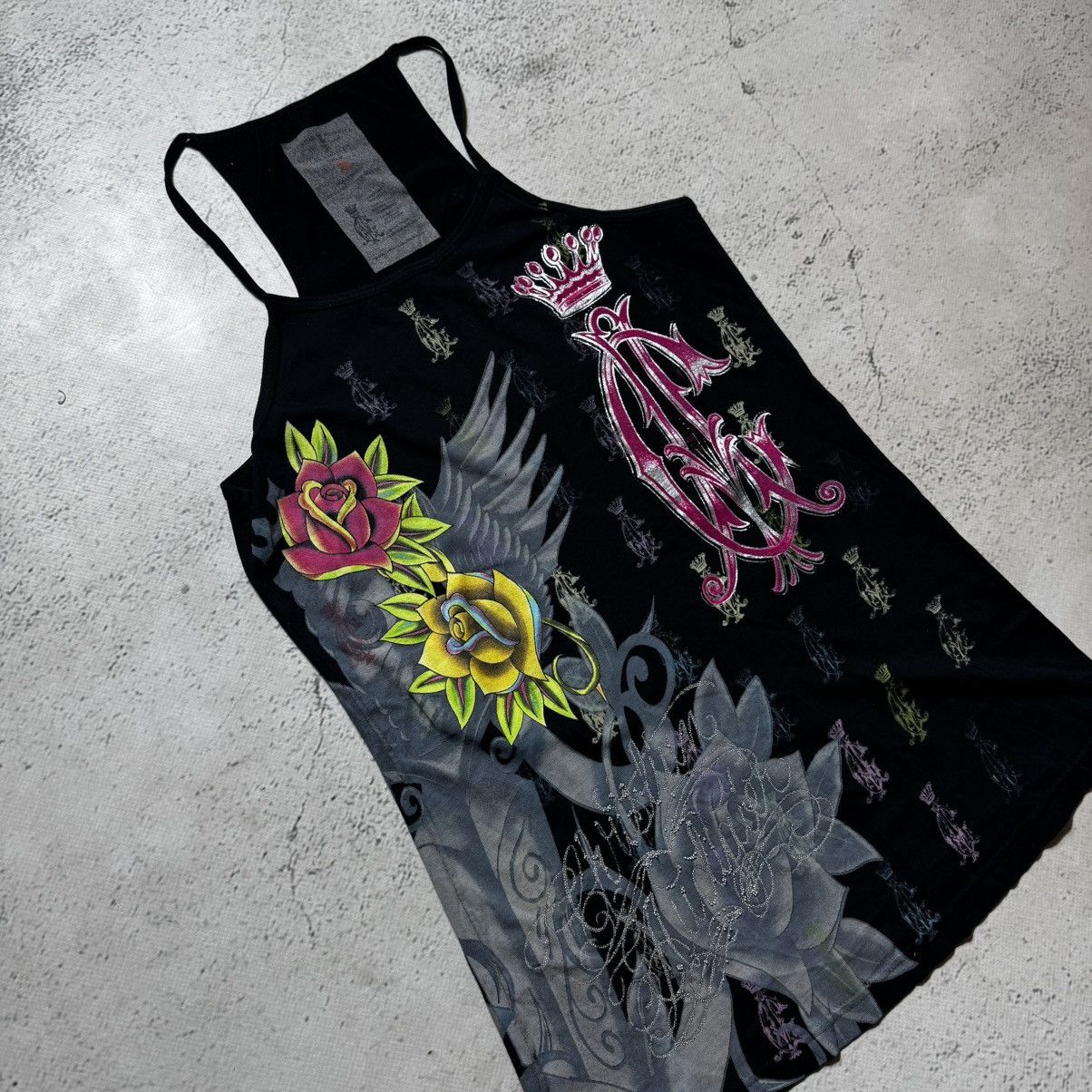 Ed Hardy vintage christian audigier t shirt with flowers and knife Size S / US 4 / IT 40 - 3 Thumbnail
