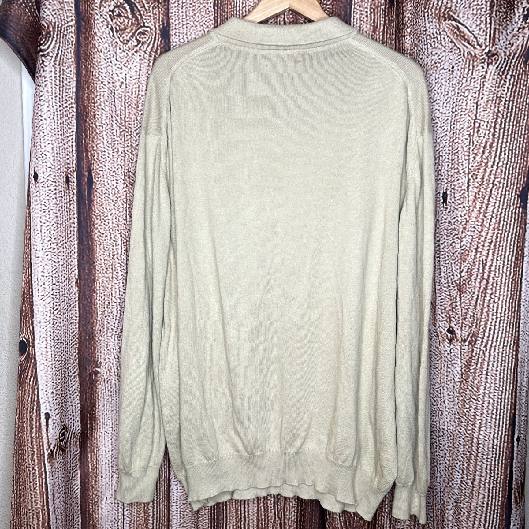 Vintage VINTAGE Toscano Men's Polo Shirt Beig e Wool 2XL Button Collar Knit Lightweight Long Sleeve Classic Size US XXL / EU 58 / 5 - 3 Thumbnail
