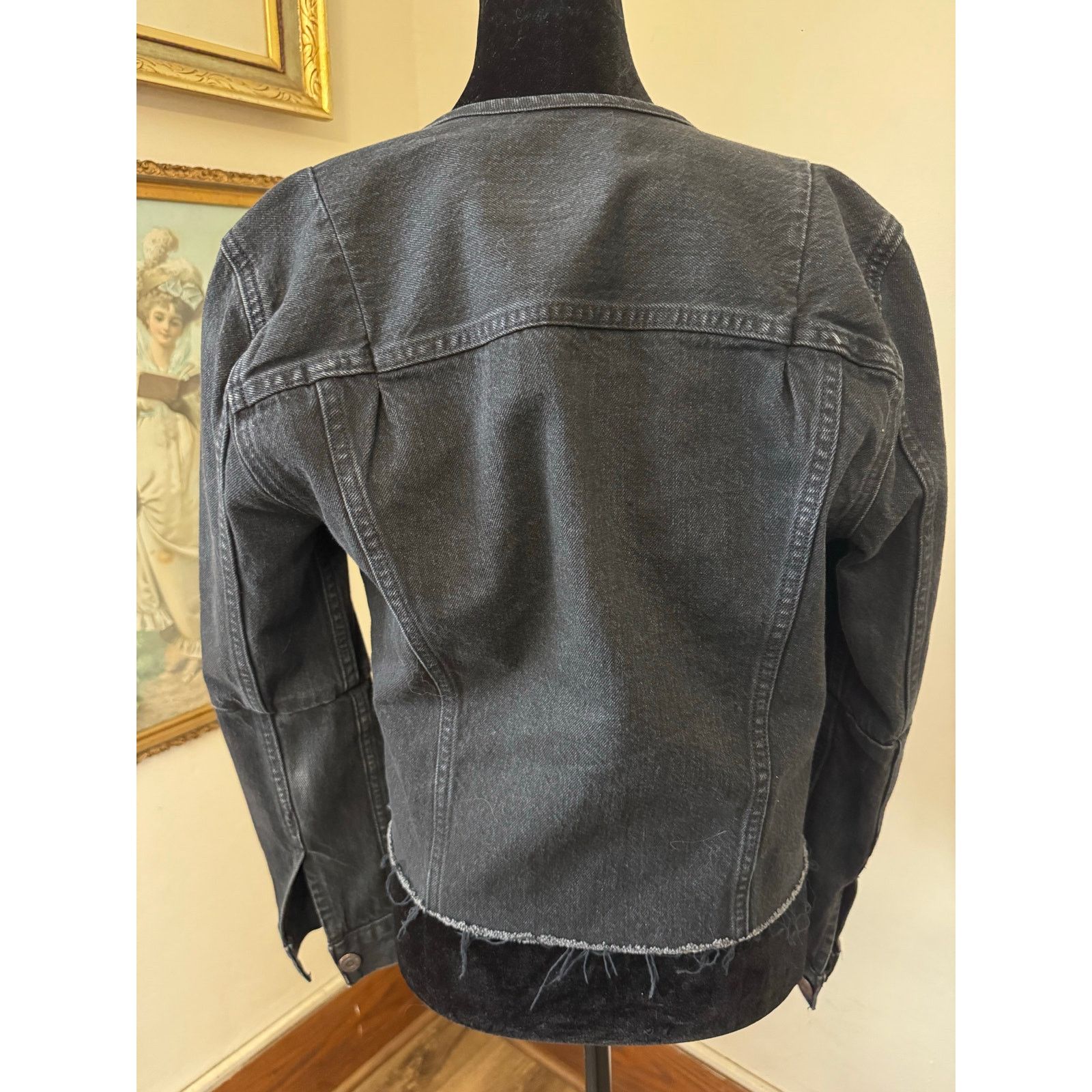 Levi's Levi’s Altered Trucker Black Cropped Denim Jacket Small Size S / US 4 / IT 40 - 2 Thumbnail