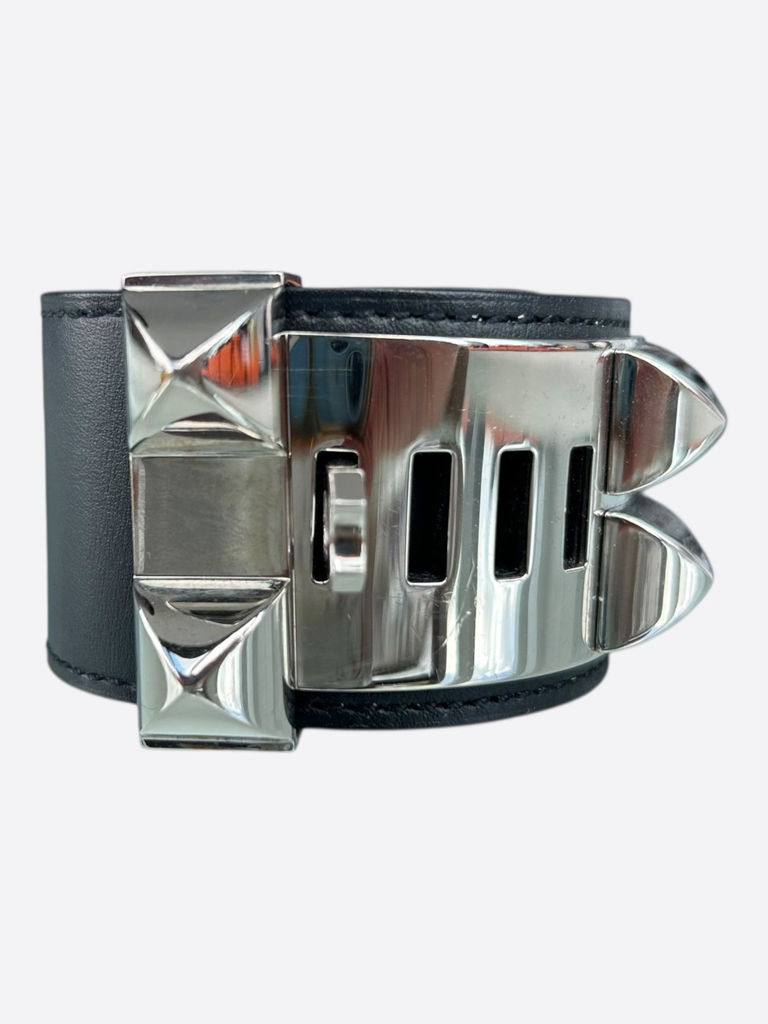 Hermes Black Swift & Palladium Hardware Collier De Chien Bracelet Size ONE SIZE - 2 Thumbnail