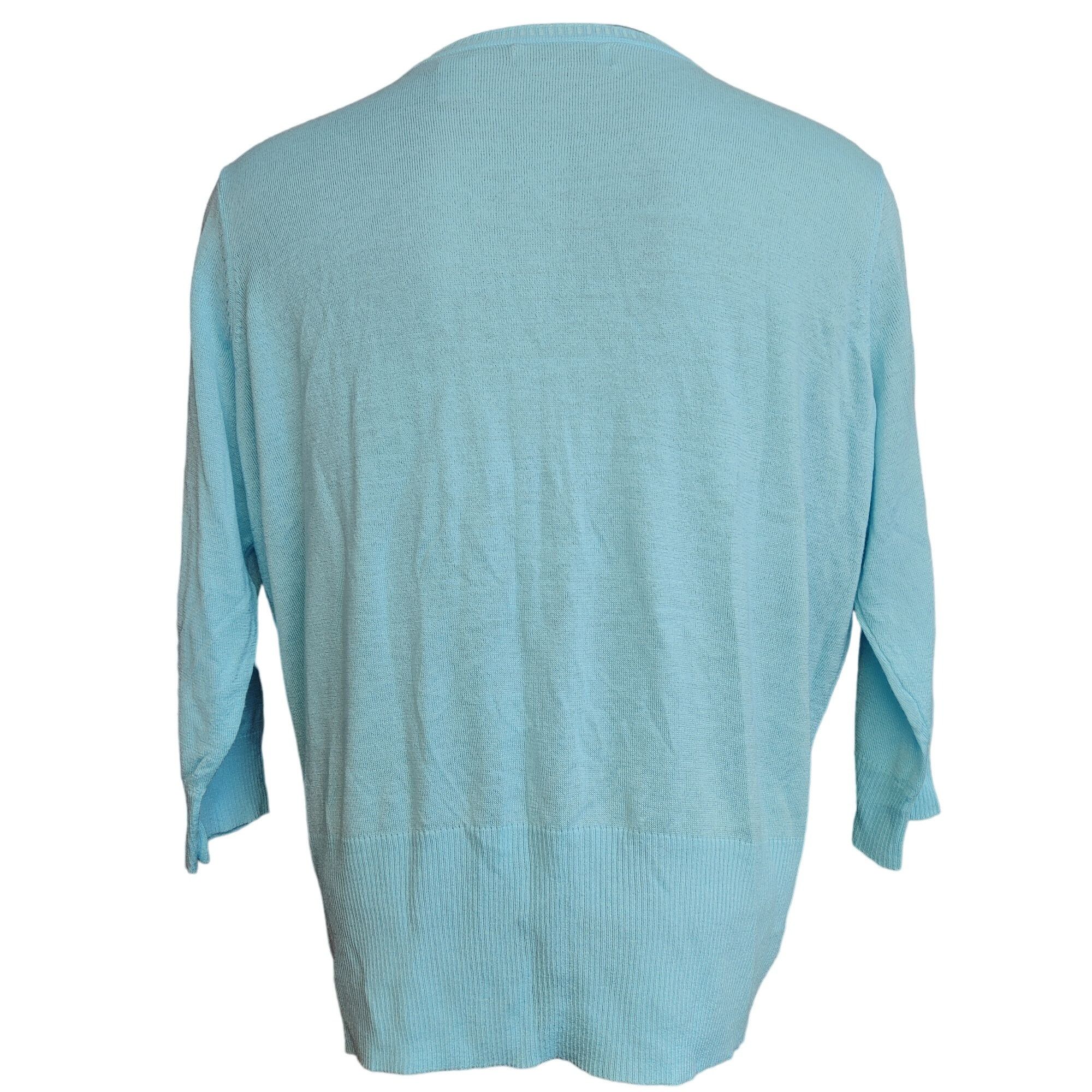 Other I,E Woman Light Blue Knit Cardigan Sweater 1X Size XL / US 12-14 / IT 48-50 - 2 Thumbnail