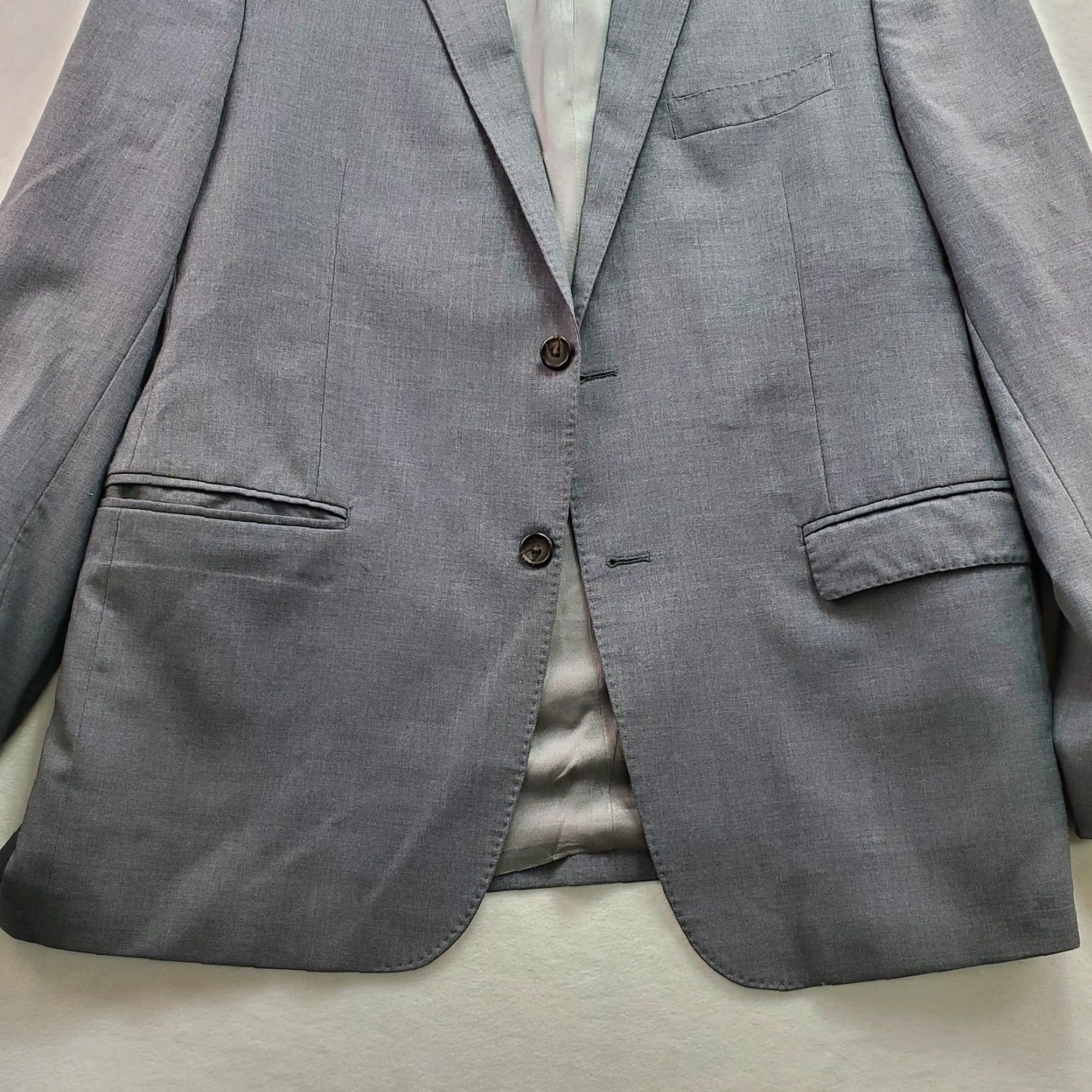 Ralph Lauren Lauren Ralph Lauren Blazer Jacket Men Slim Gray 44R Notch Single Breasted Two-Button 4-Button Style Size 44R - 6 Thumbnail