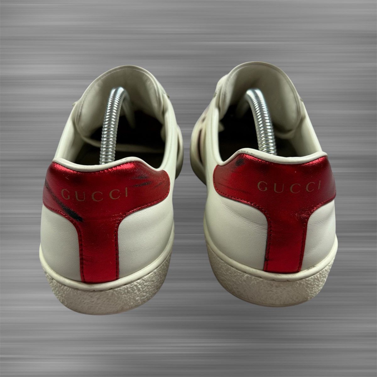 Gucci GUCCI ACE Band Logo White Leather Shoes Size US 8 / EU 41 - 6 Thumbnail