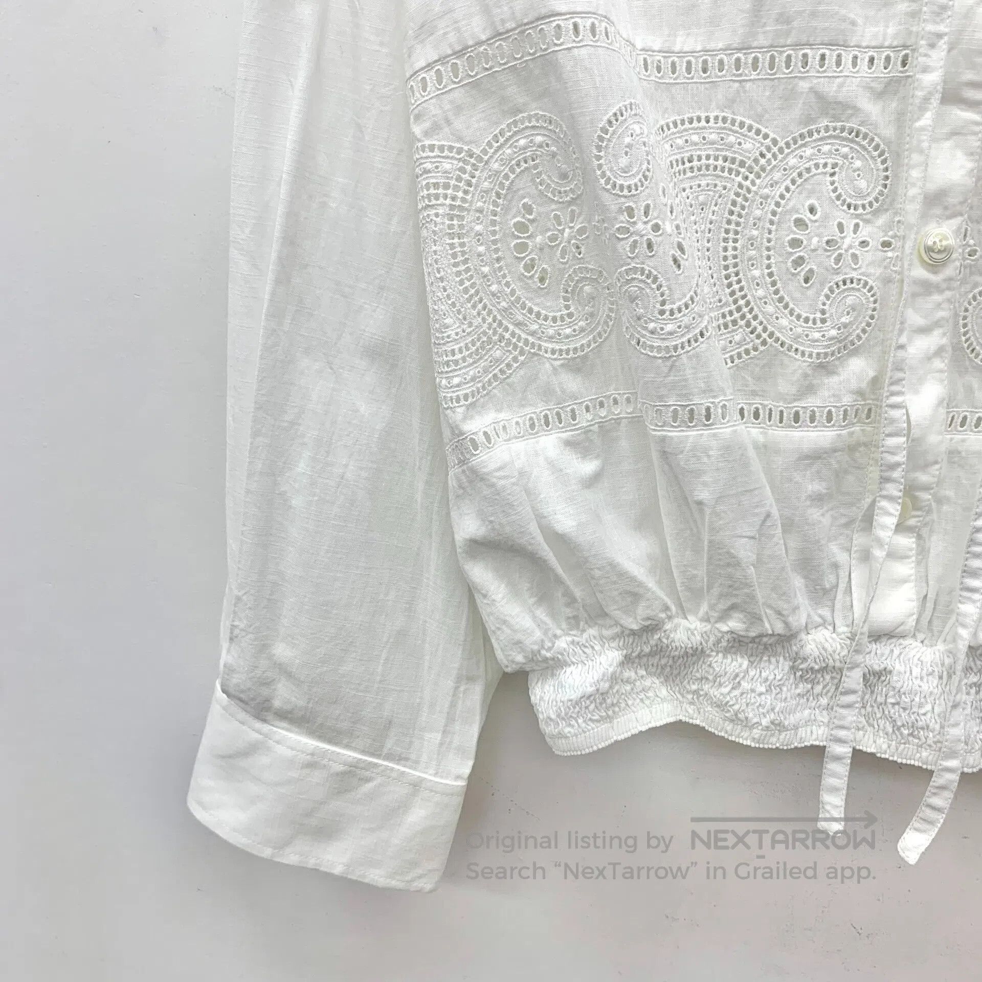 Celine CELINE White Triumph Arch Embroidered Cotton Reversible Co Size XS / US 0-2 / IT 36-38 - 4 Thumbnail