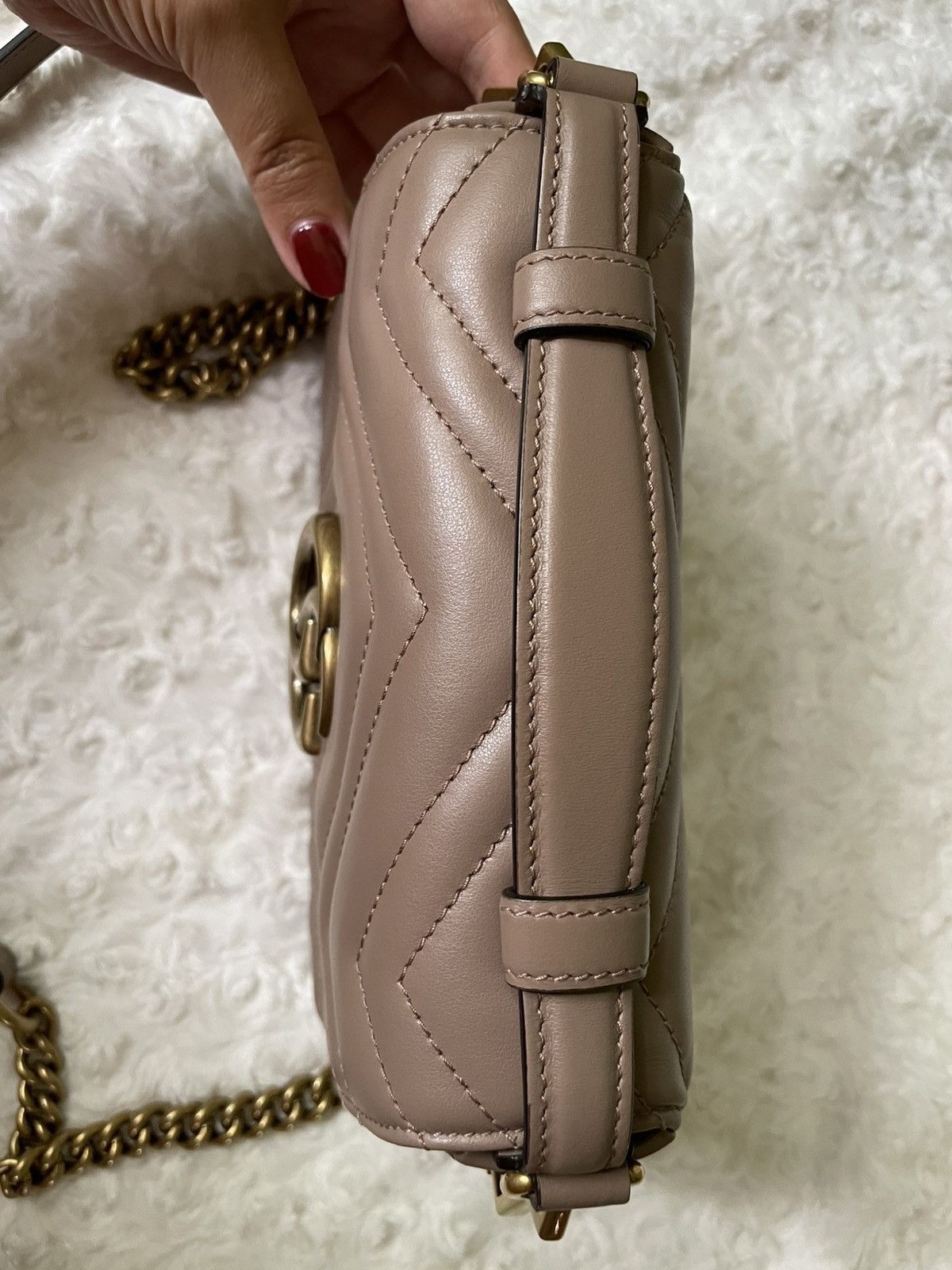 Gucci Gucci GG Marmont Dusty Pink Mini Top Handle Bag Size ONE SIZE - 10 Thumbnail