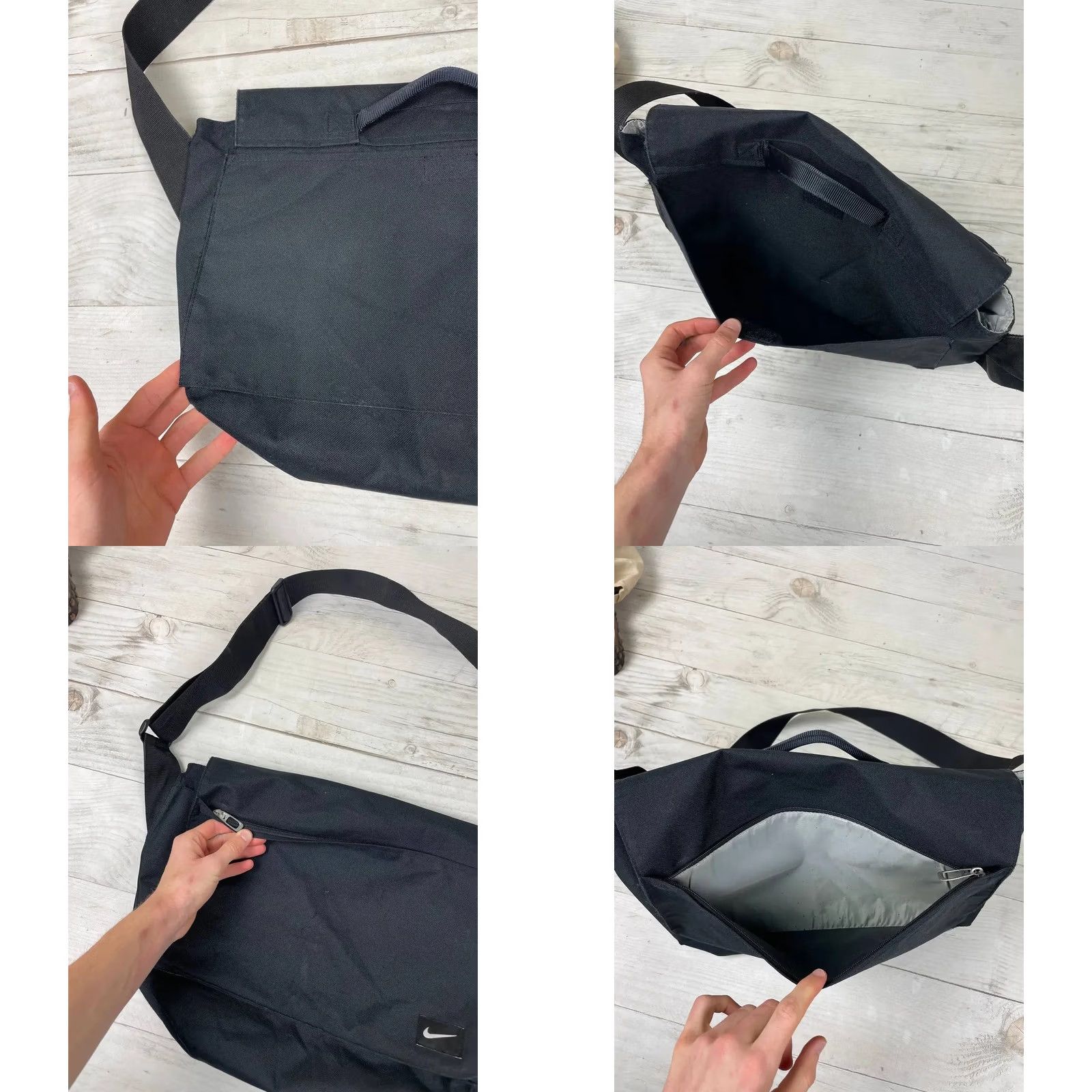 Nike VINTAGE Nike Messenger Bag 00s Black Shoulder Strap Nylon Polyester Men Travel Casual Indoor 45/35/10cm Size ONE SIZE - 9 Thumbnail