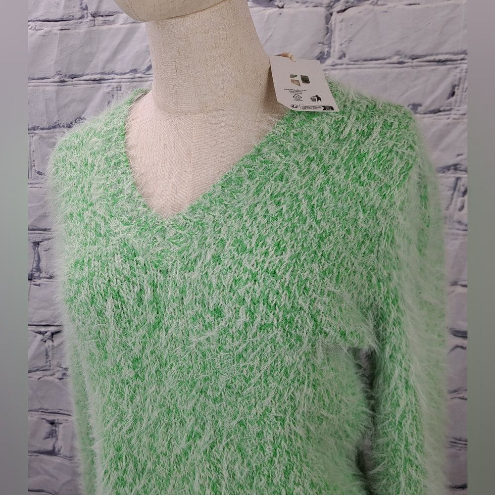 Other NWT Garcia Jeans Womens Green Fuzzy Sweater Mohair Like Acr Size S / US 4 / IT 40 - 2 Thumbnail