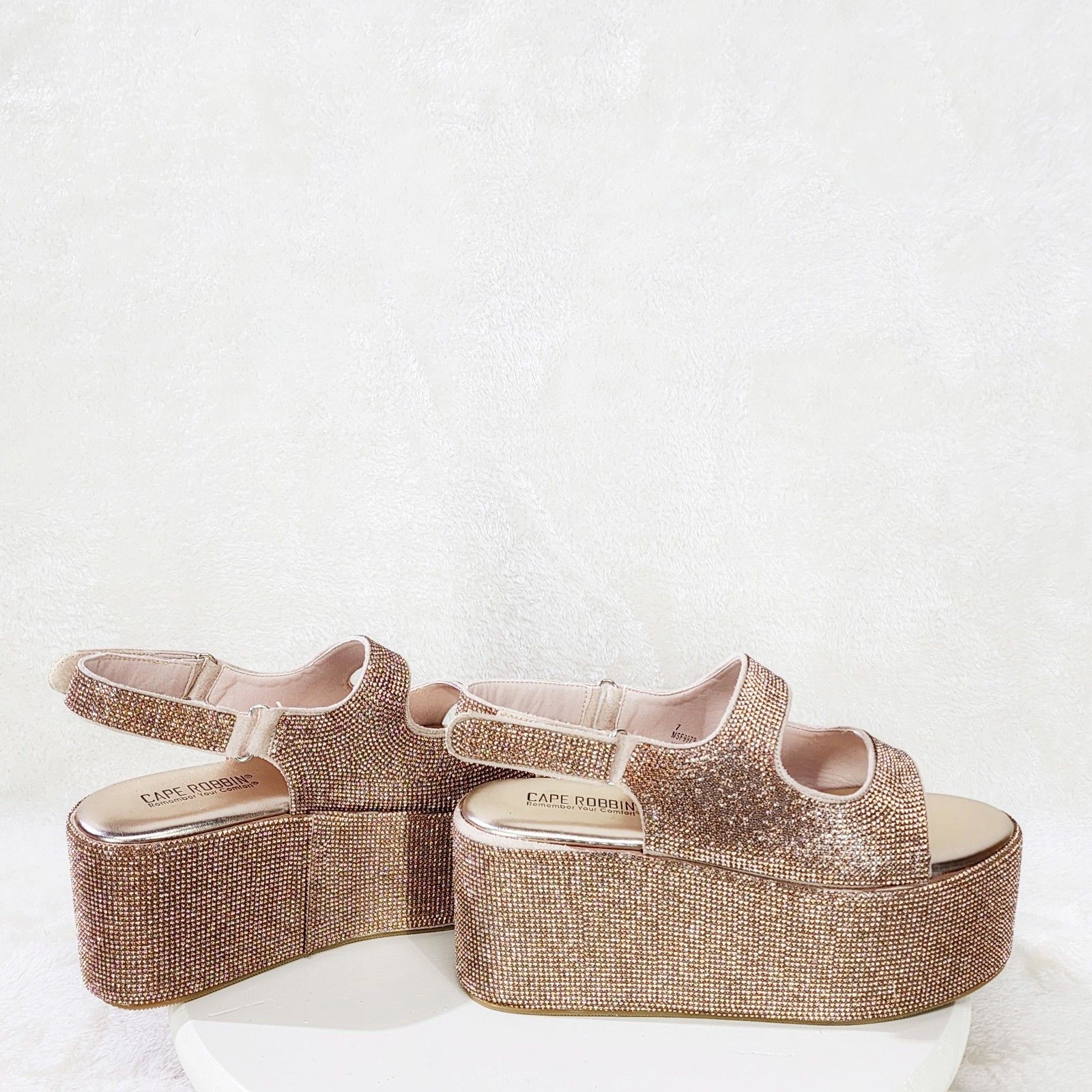Other Oh Yeah Rose Gold 3" Platform Sparkling Rhinestone Flatform Size US 11 / IT 41 - 4 Thumbnail