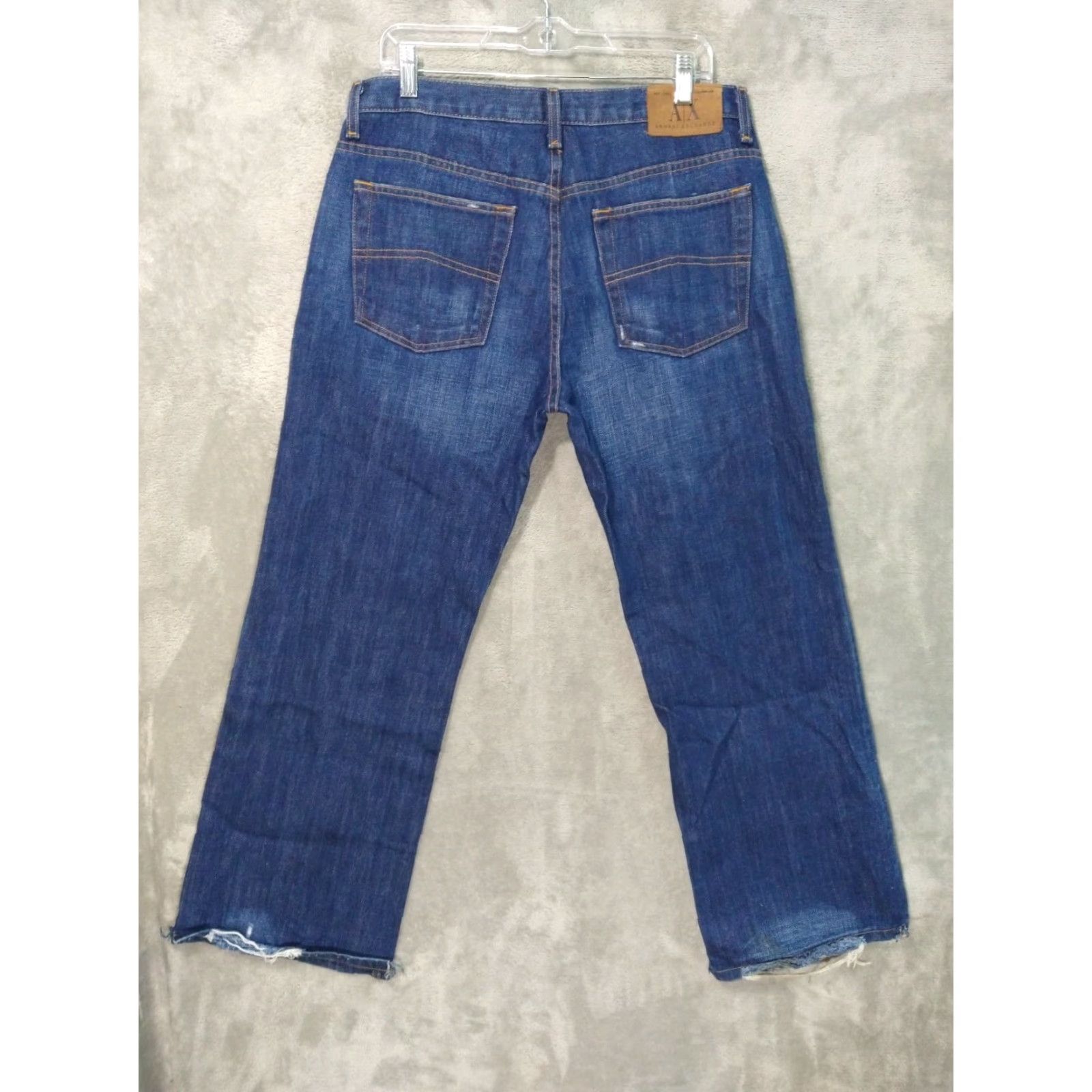 Armani Exchange Armani Exchange Jeans Mens 34x30 Blue Denim Bootcut Distressed Vintage Wide Leg Jeans Size US 34 / EU 50 - 2 Thumbnail
