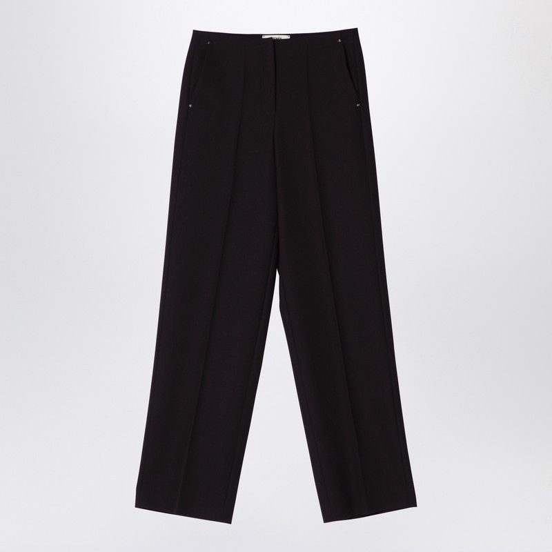 Fendi Dark Purple Grain De Poudre Wool Trousers