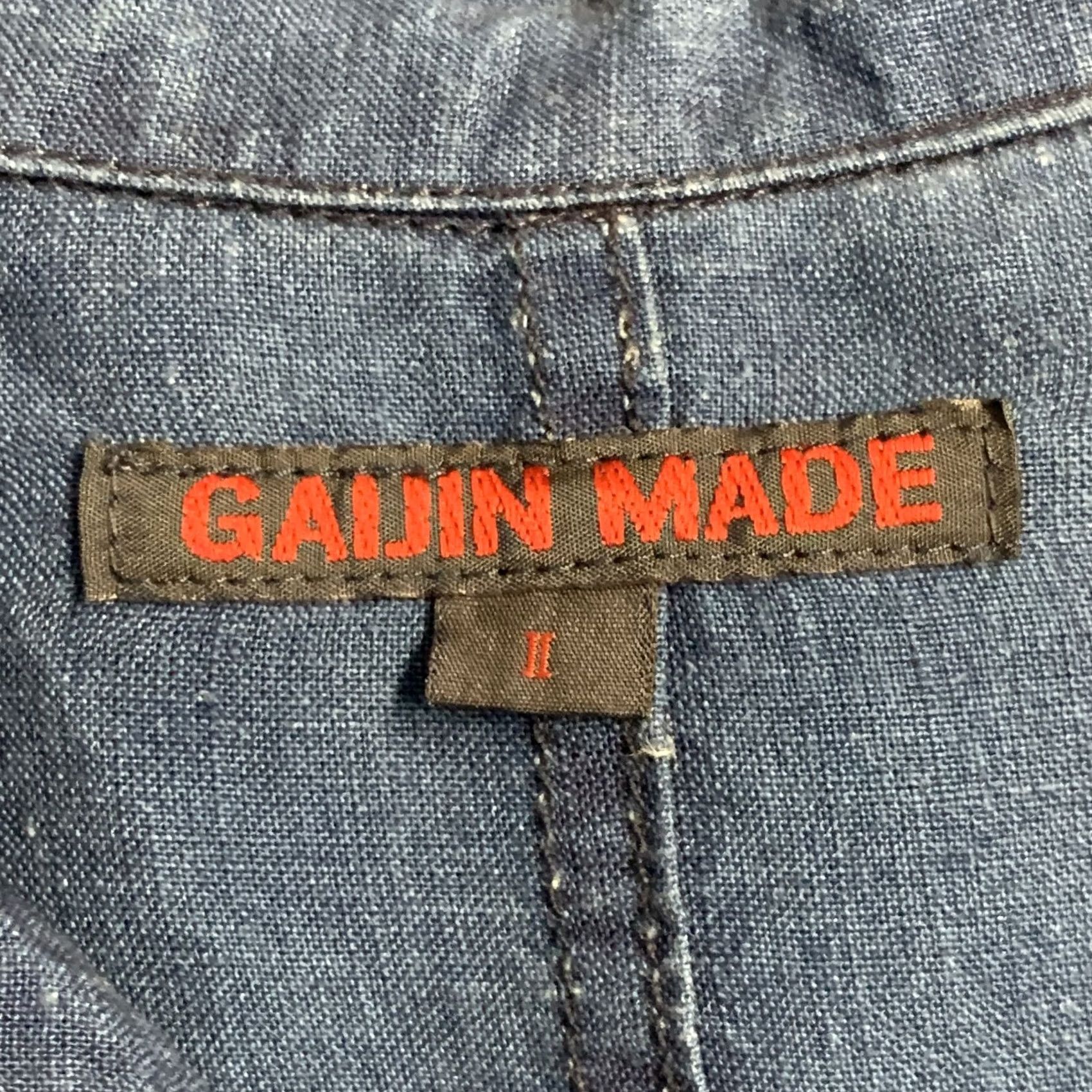 Vintage GAIJIN MADE Coat XL Blue Cotton Spread Collar Buttoned Men Size US XL / EU 56 / 4 - 5 Thumbnail