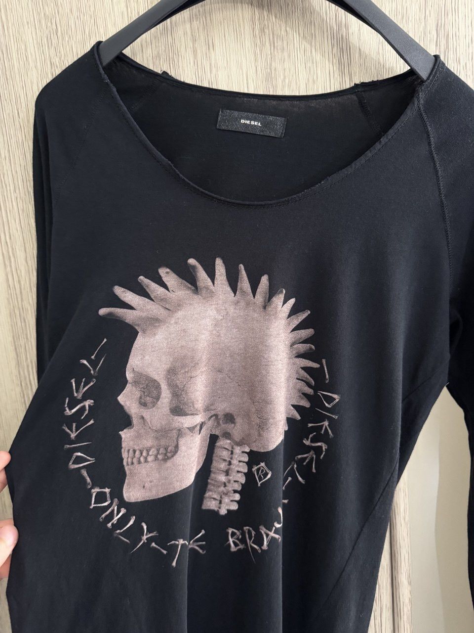 Diesel Diesel Big Logo Long Sleeve Goth Grunge t-shirt tee y2k 00s Size XXS / US 00 / IT 34 - 3 Thumbnail