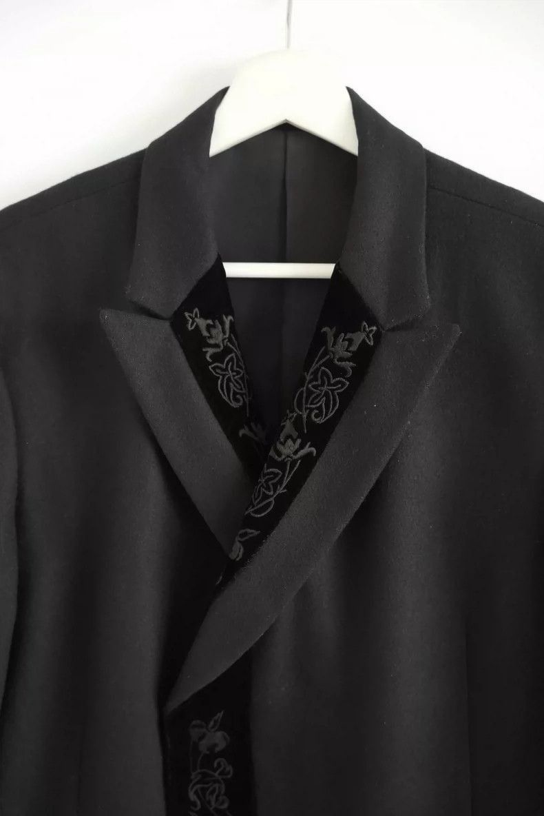 Yohji Yamamoto Yohji Yamamoto Yohji Yamamoto Black Velvet Floral Blazer Size US M / EU 48-50 / 2 - 4 Thumbnail