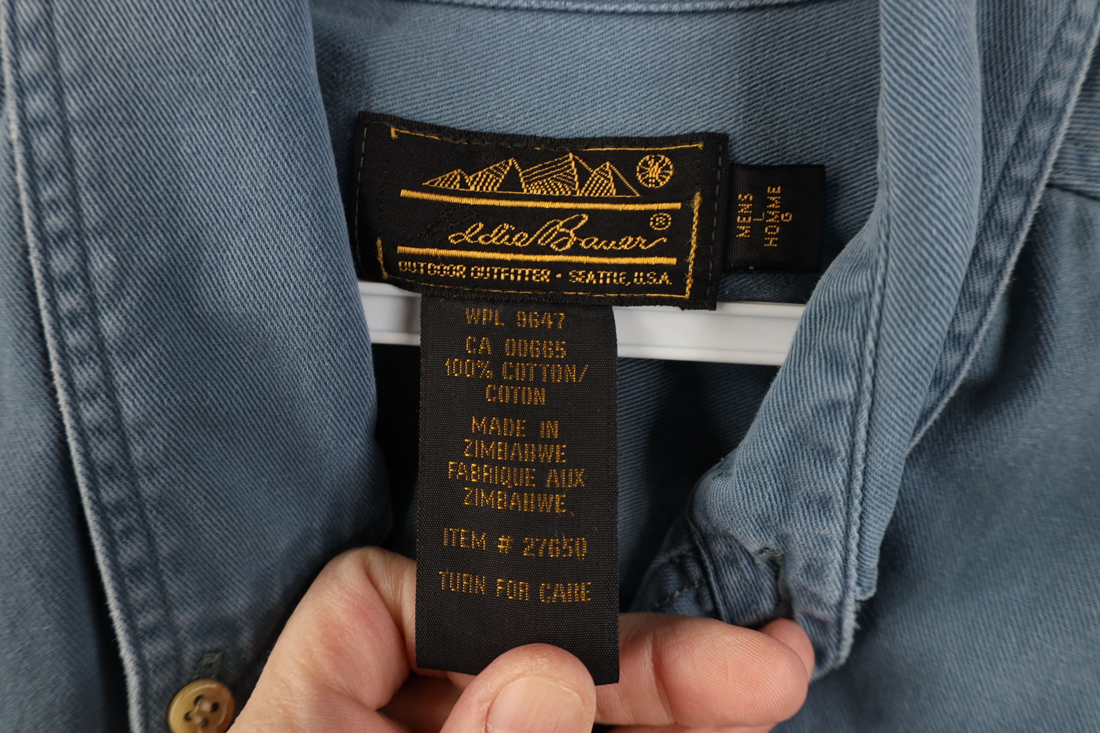 Eddie Bauer Vintage 90s Eddie Bauer Stonewash Twill Button Down Shirt Size US L / EU 52-54 / 3 - 7 Thumbnail