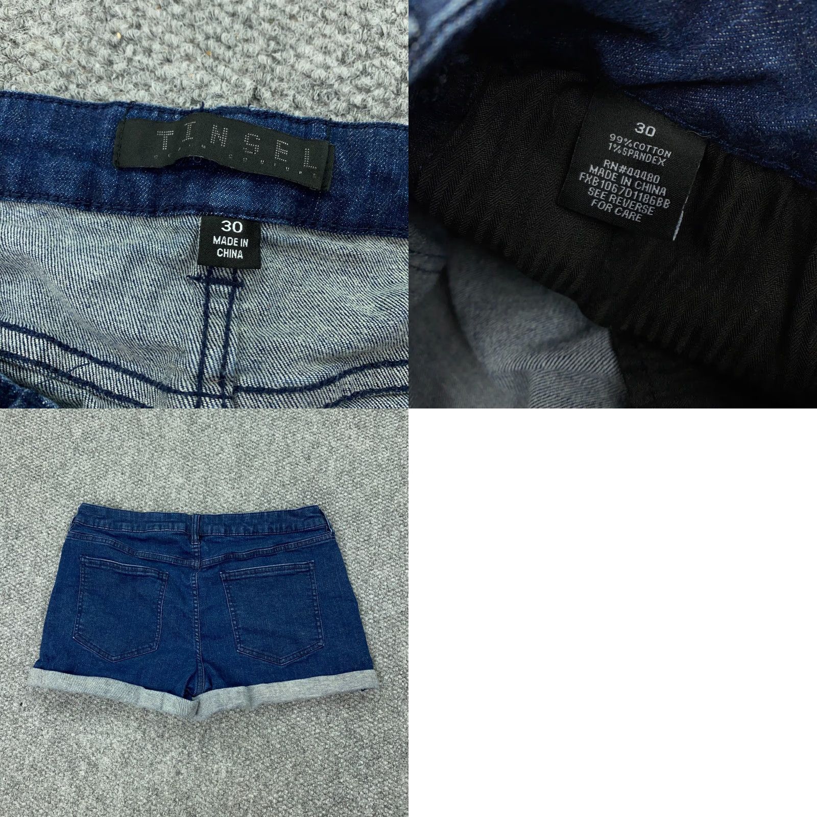 Denime Stitch Fix Tinsel Jeans Shorts Womens Size 30 Blue Denim Mid-Rise Stretch Roll Hem Size 33" - 8 Thumbnail