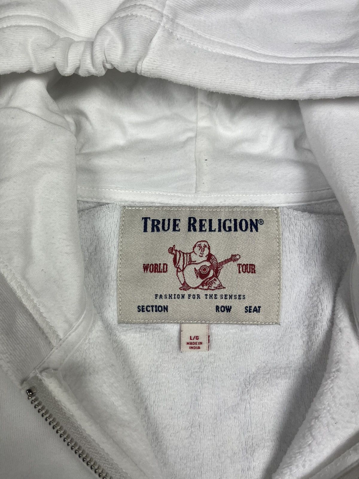 True Religion Vintage True Religion Zip Hoodie White Big Logo Gold Y2K Size US L / EU 52-54 / 3 - 9 Thumbnail