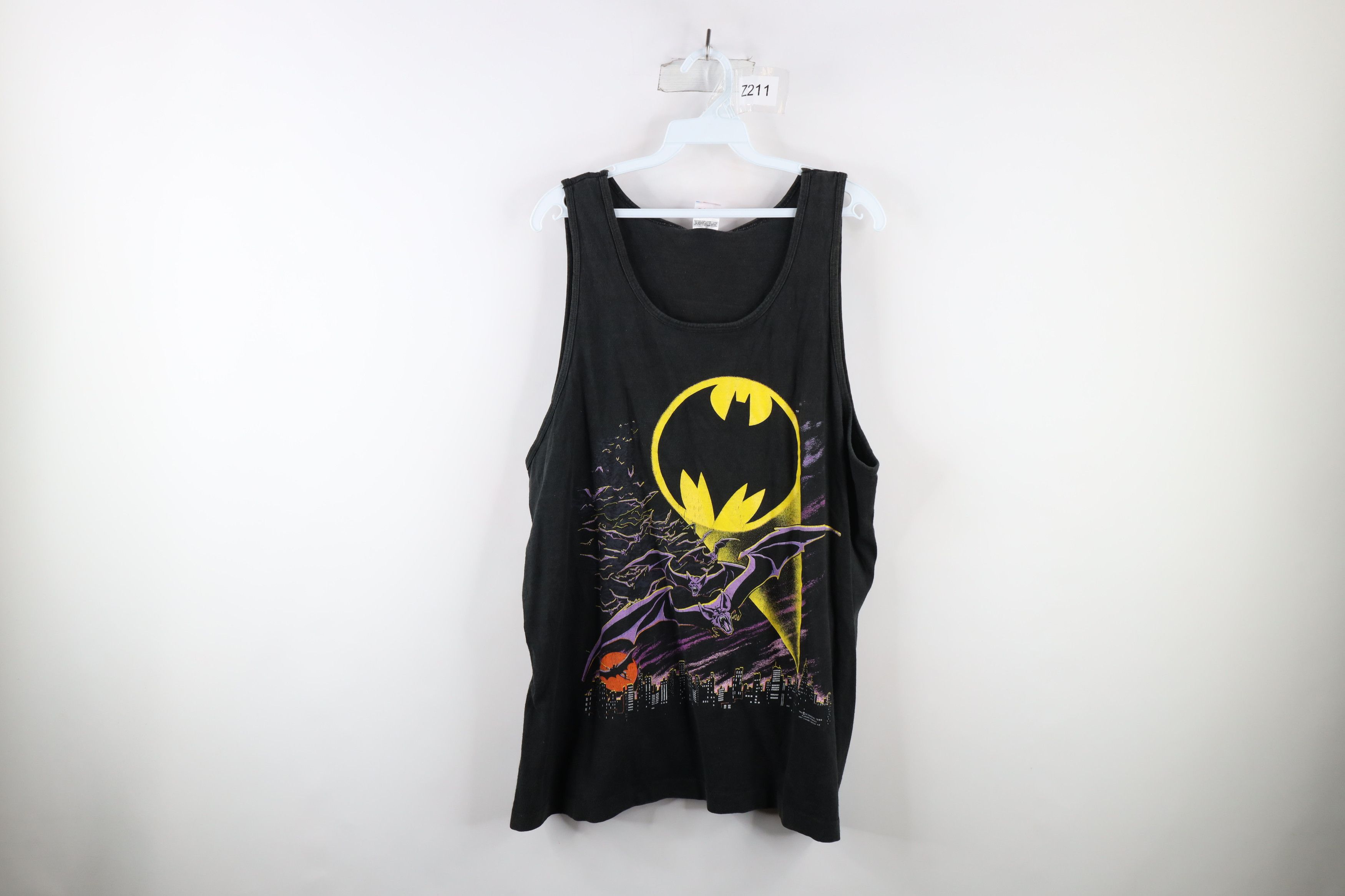 Image of Vintage 80's Dc Comics Batman Tank Top T-Shirt Black Usa, Men's (Size XL)