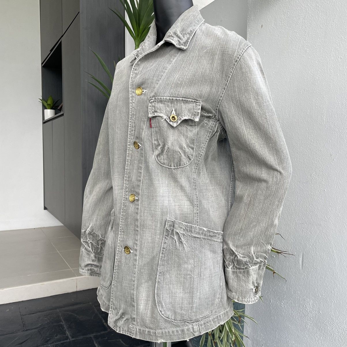 Levi's × Levi's Vintage Clothing Vintage Levis Denim Redloop Grey workers Jacket Size L / US 10 / IT 46 - 6 Thumbnail
