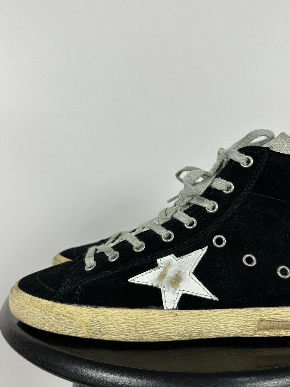 Golden Goose Golden Goose Francy Black Suede High Top Sneakers Size US 7 / EU 40 - 14 Thumbnail