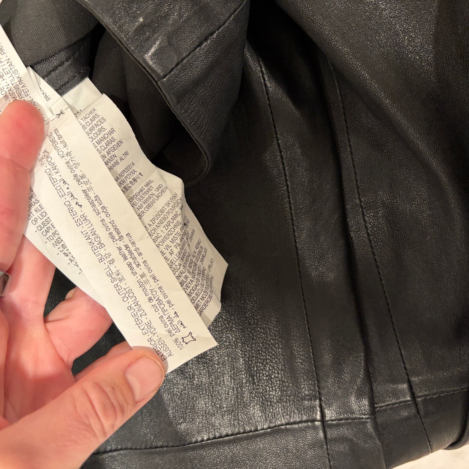 Zara VTG Zara Sheep Leather Straight Pants Womens S Black Y2K Size 26" / US 2 / IT 38 - 5 Thumbnail