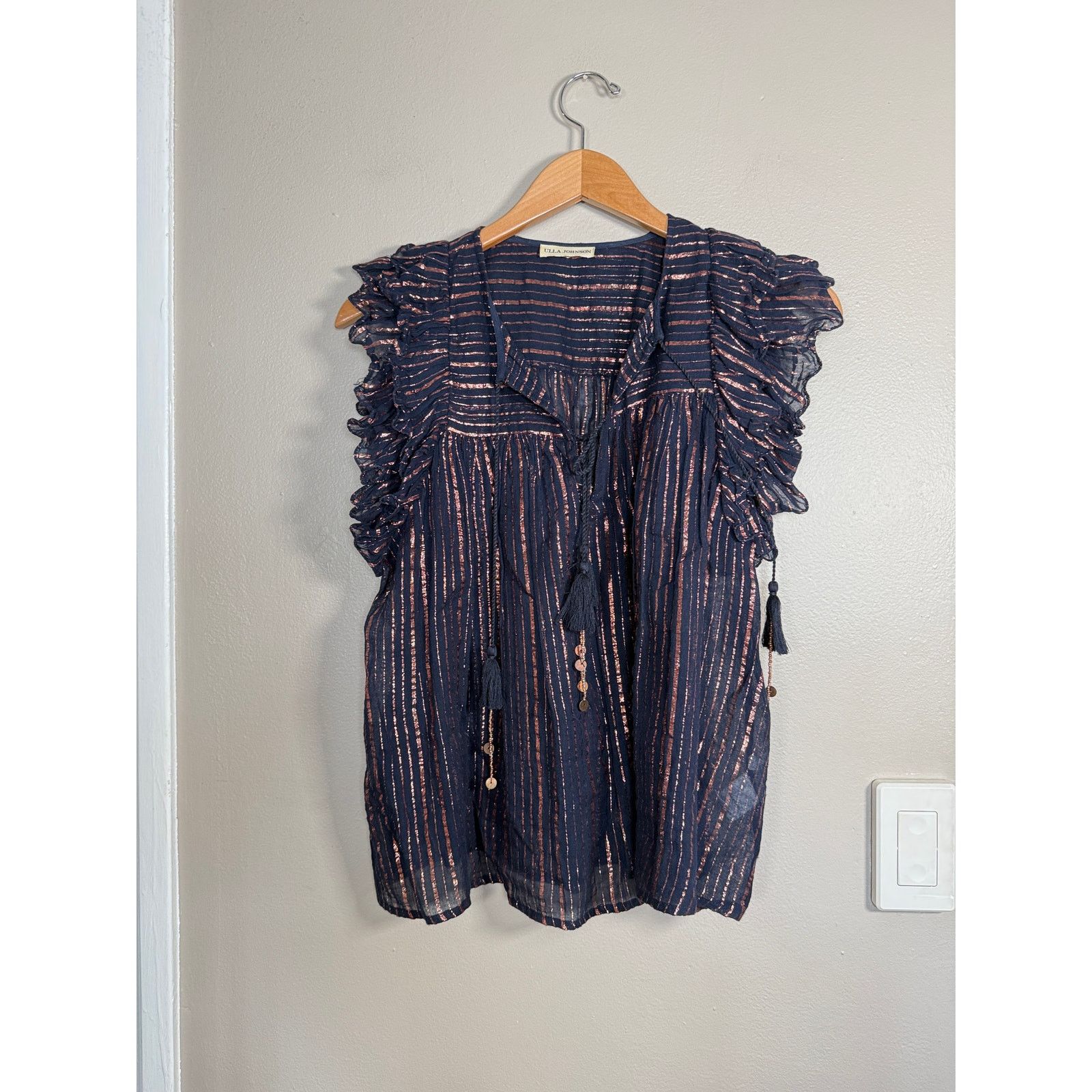 Ulla Johnson Ulla Johnson Cora Metallic Striped Top $210 size 4 Size S / US 4 / IT 40 - 4 Thumbnail