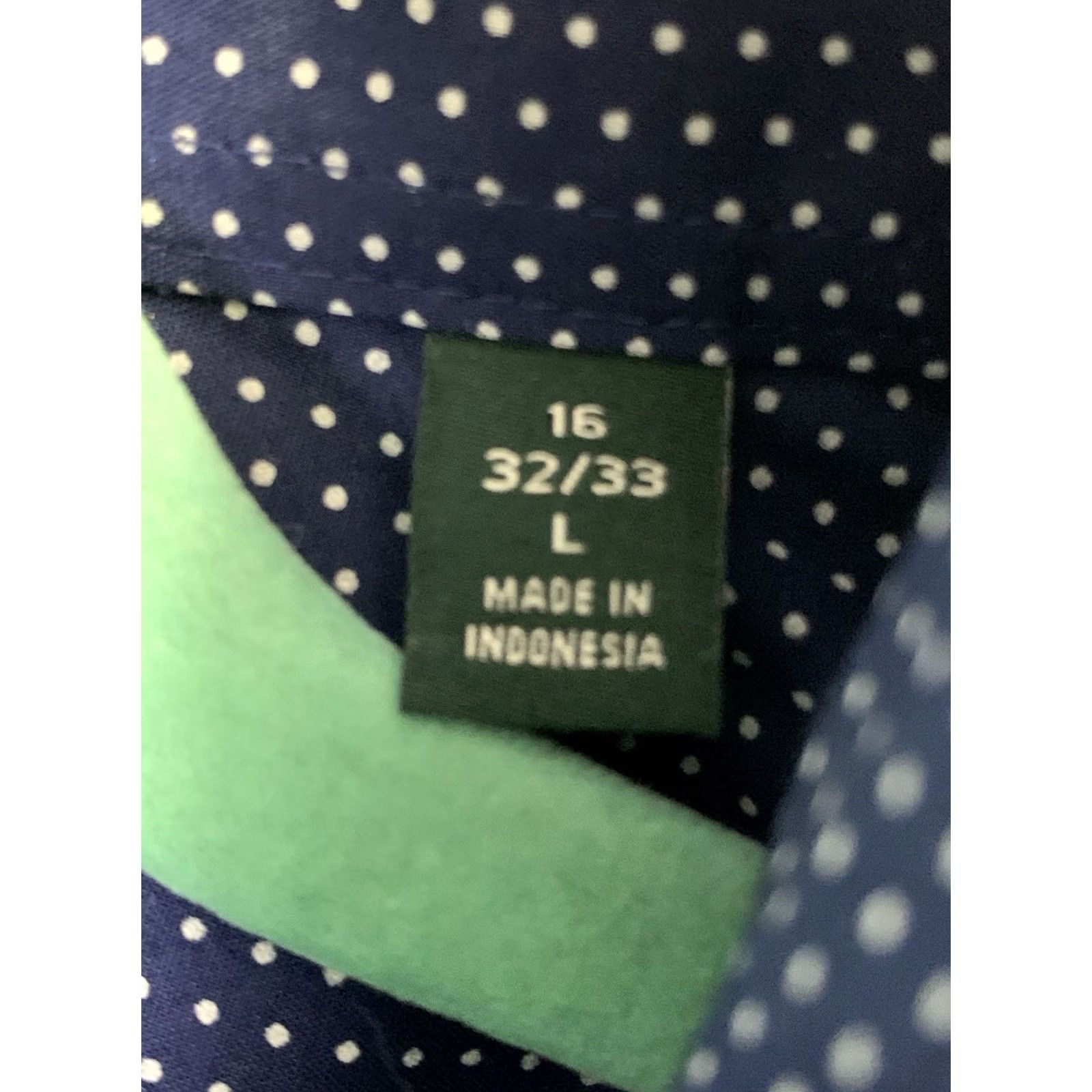 Ralph Lauren Lauren Ralph Shirt Mens L Blue Button Polka Dot Regular Fit Size US L / EU 52-54 / 3 - 4 Thumbnail