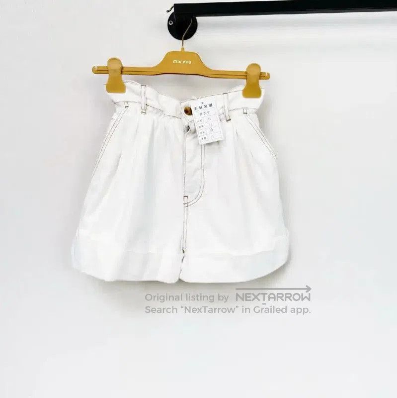 Miu Miu Miu Miu White Cotton Women's Shorts . Size 23" - 1 Thumbnail