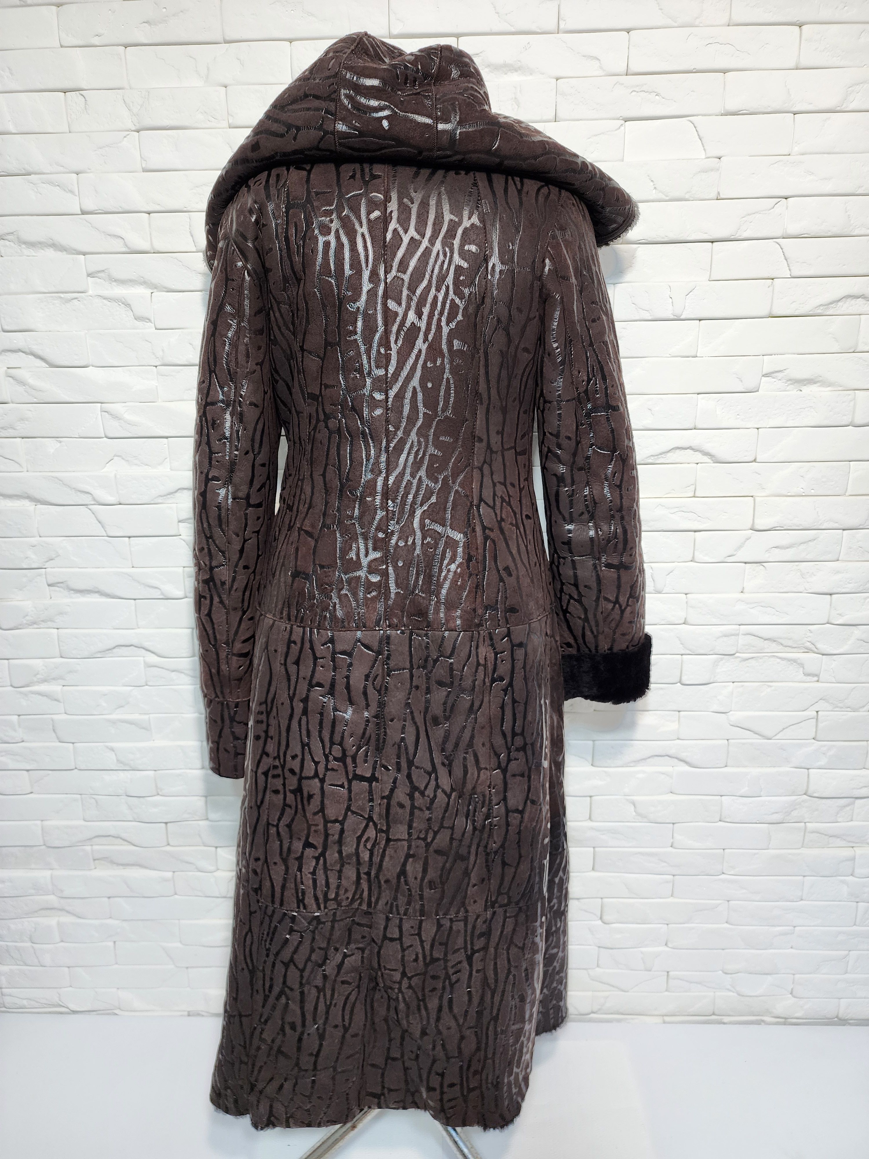 Designer Brown Women's Sheepskin Coat Size M / US 6-8 / IT 42-44 - 4 Thumbnail