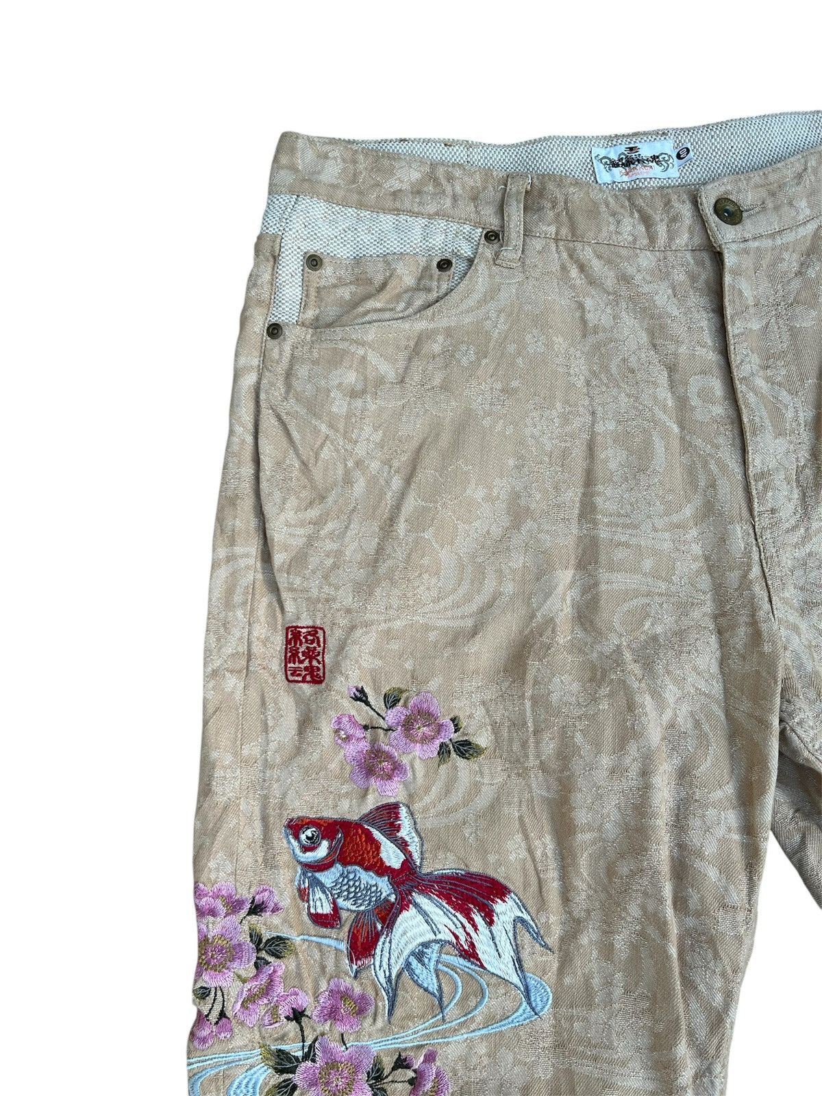 Karakuri Tamashii Karakuri Tamashi Koi Fish Embroidered Floral Pants Size US 40 / EU 56 - 4 Thumbnail