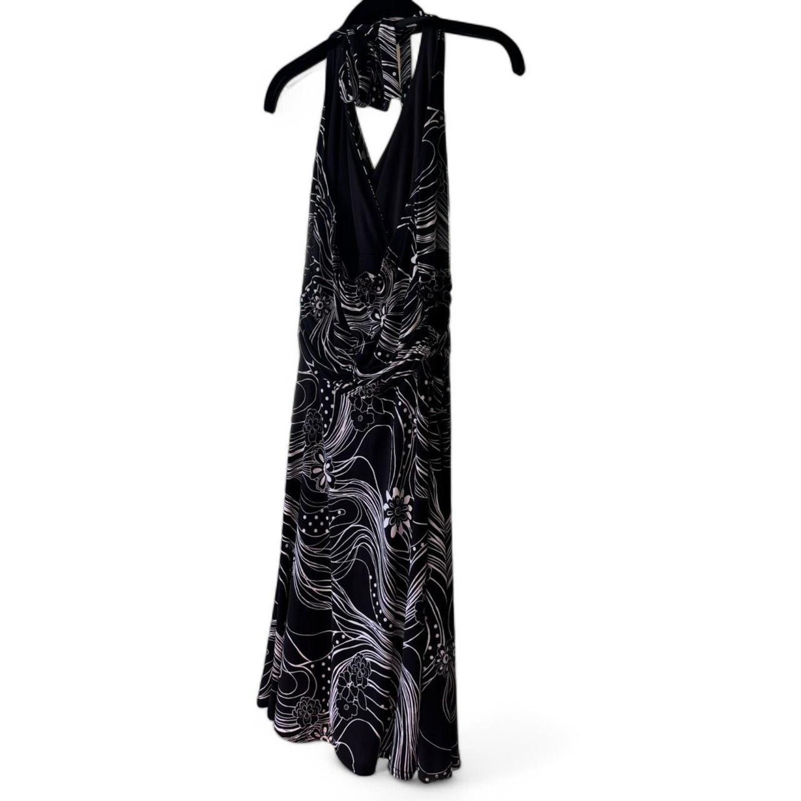 Vintage Vintage Y2K Ronni Nicole Black White Halter Dress 6 90s y2k Size M / US 6-8 / IT 42-44 - 7 Thumbnail