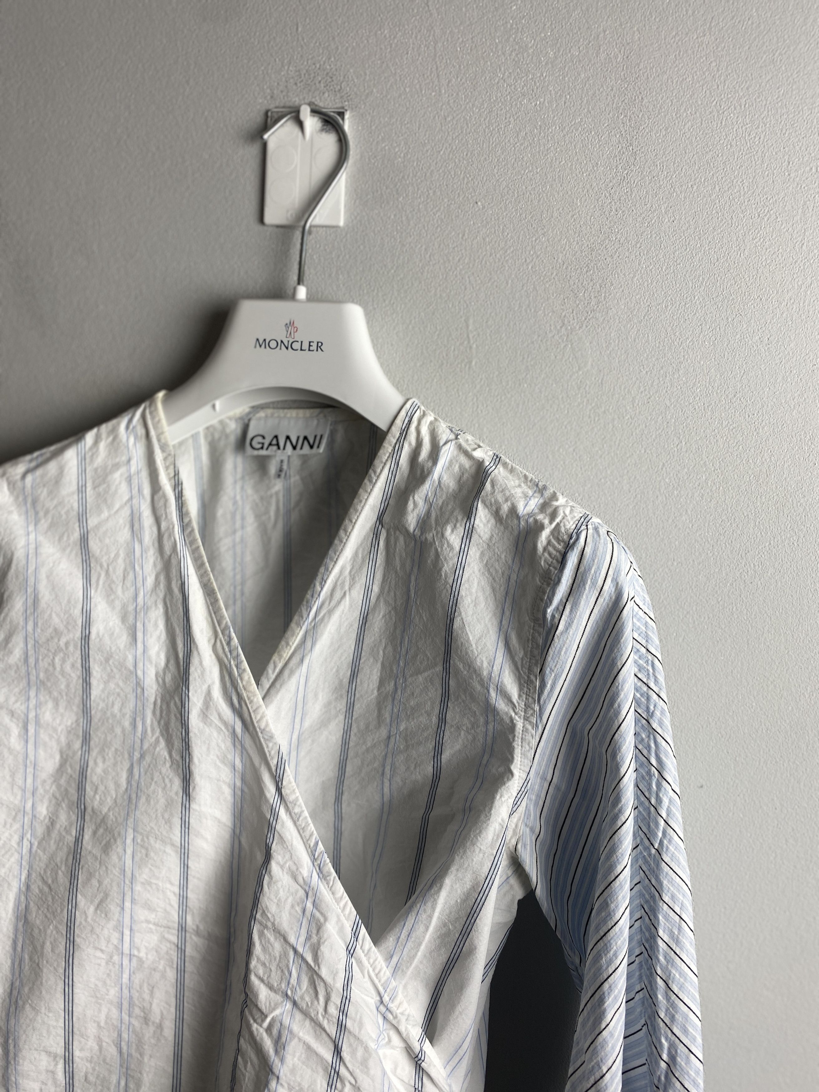Ganni Ganni striped wrap blouse shirt v neck Size XS / US 0-2 / IT 36-38 - 4 Thumbnail