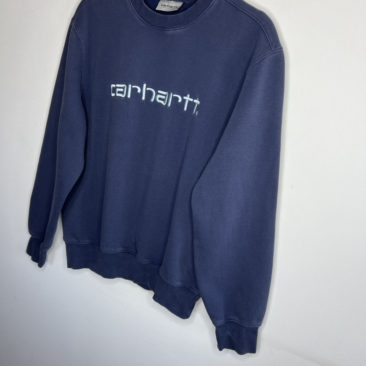 Carhartt × Vintage Vintage Carhartt Spellot Crew Neck Navy Sweatshirt Size US M / EU 48-50 / 2 - 2 Thumbnail