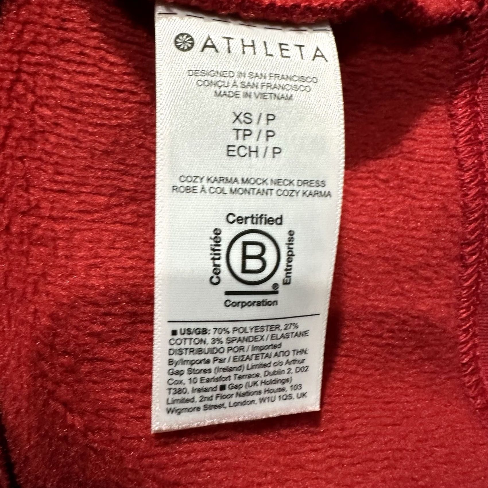 Athleta Athleta Cozy Karma Sweater Dress Womens XS Red Long Sleeve Pockets Twist Neck Size XS / US 0-2 / IT 36-38 - 6 Thumbnail