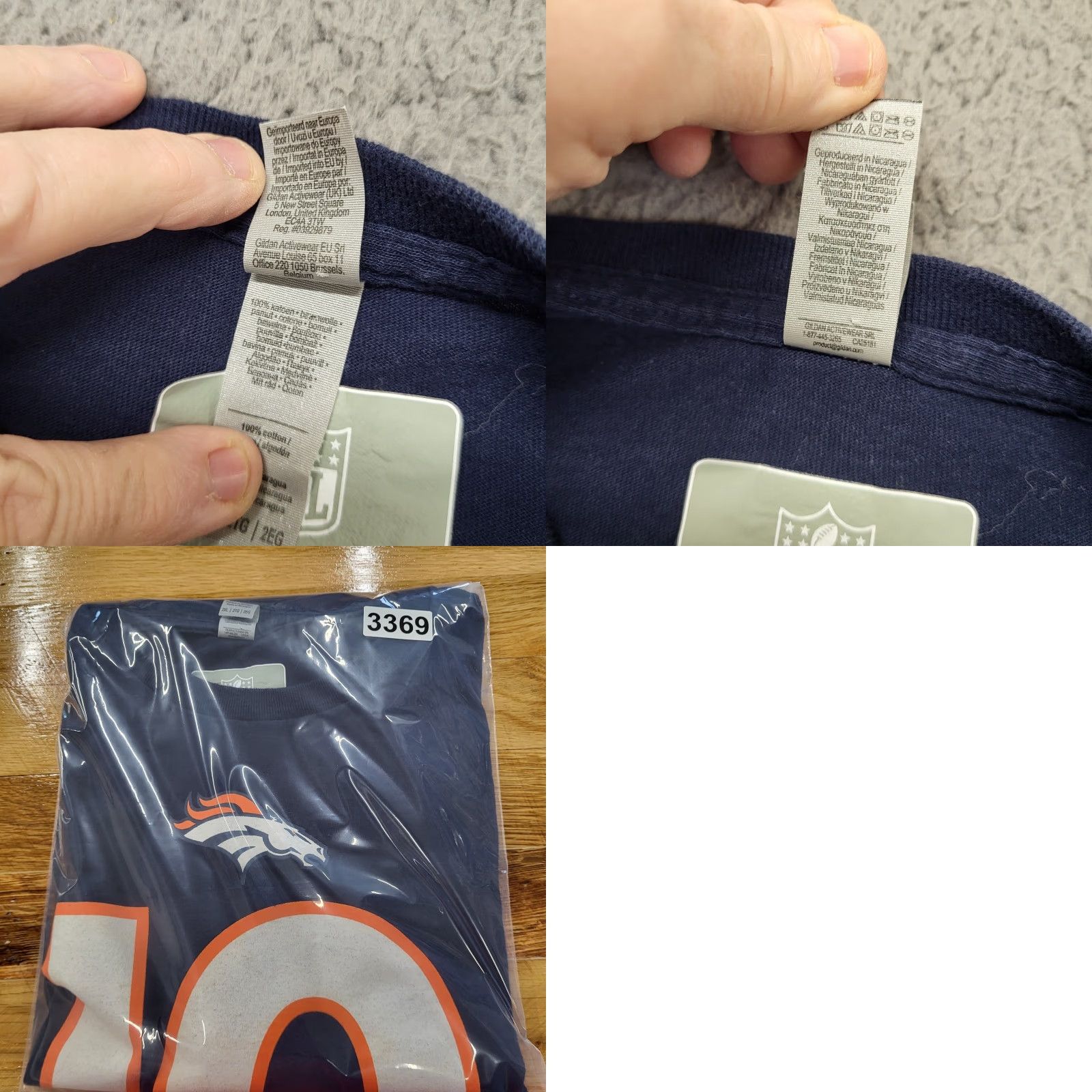 NFL NFL Denver Broncos Shirt Men's XL Jerry Jeudy Blue 100% Cotton Gildan 5000 EUC Size US XXL / EU 58 / 5 - 8 Thumbnail