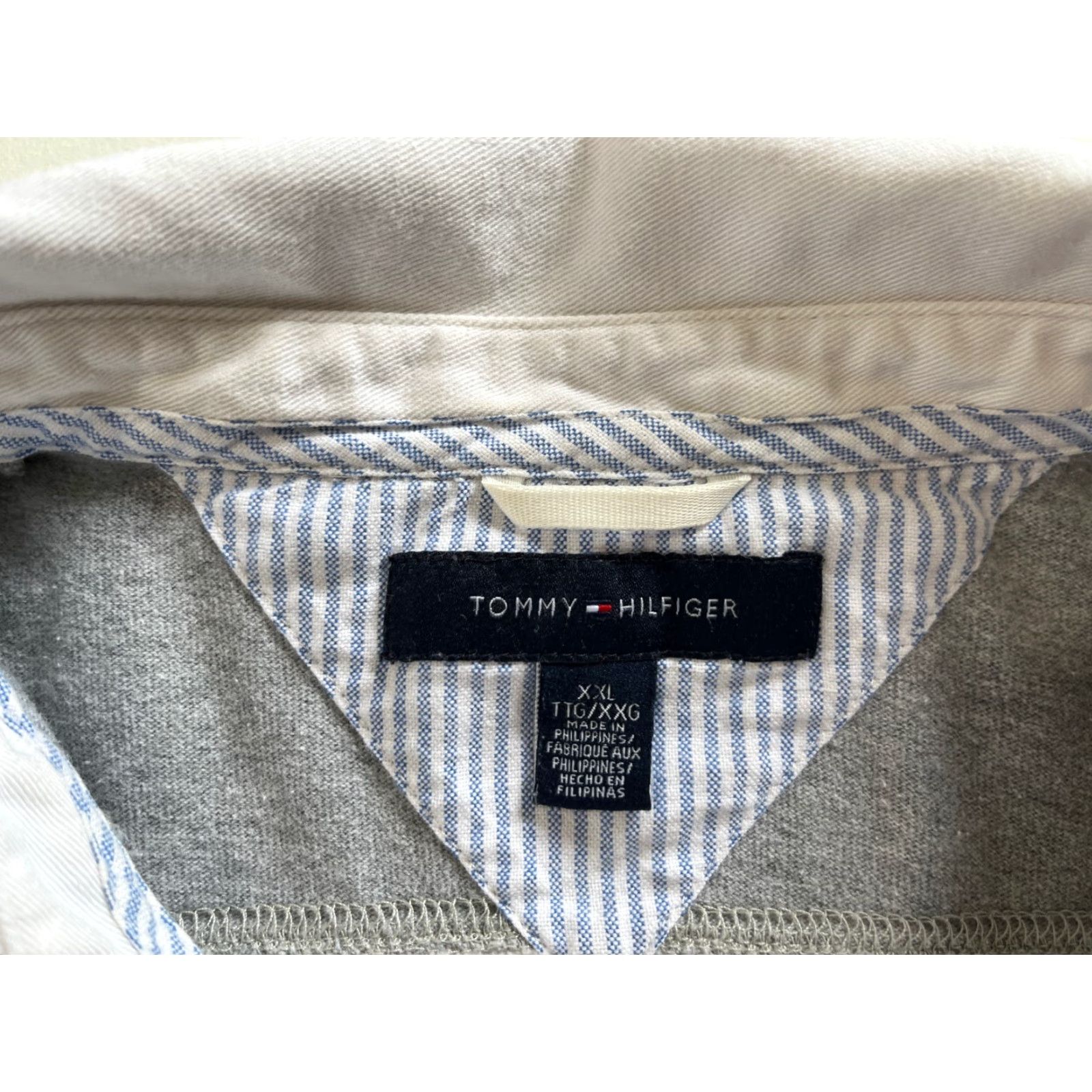 Tommy Hilfiger VINTAGE Tommy Hilfiger Men’s Long Sleeve Rugby Shirt Striped 2XL White Gray Size US XXL / EU 58 / 5 - 7 Thumbnail