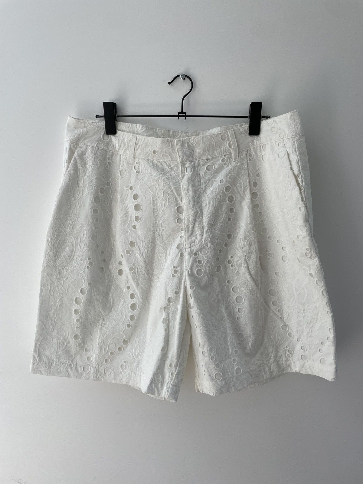 Pleated Lace/Embroidery Shorts