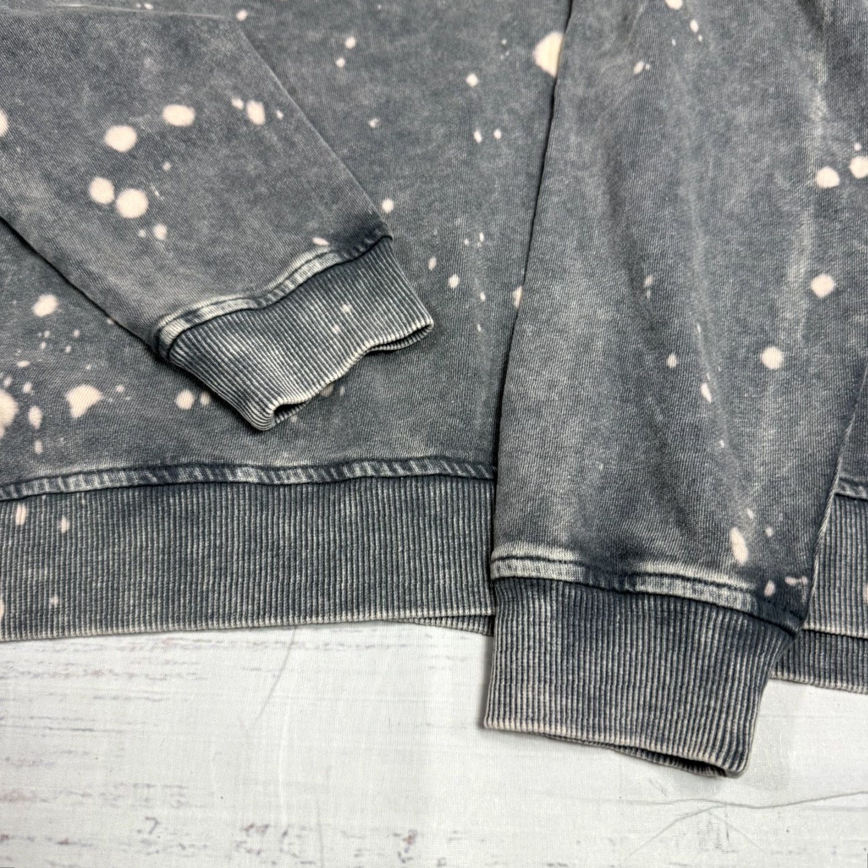 Vintage Easel Gray Bleach Spots Sweatshirt Pullover Hooded Cotton Womens S Oversized NWT Size S / US 4 / IT 40 - 6 Thumbnail